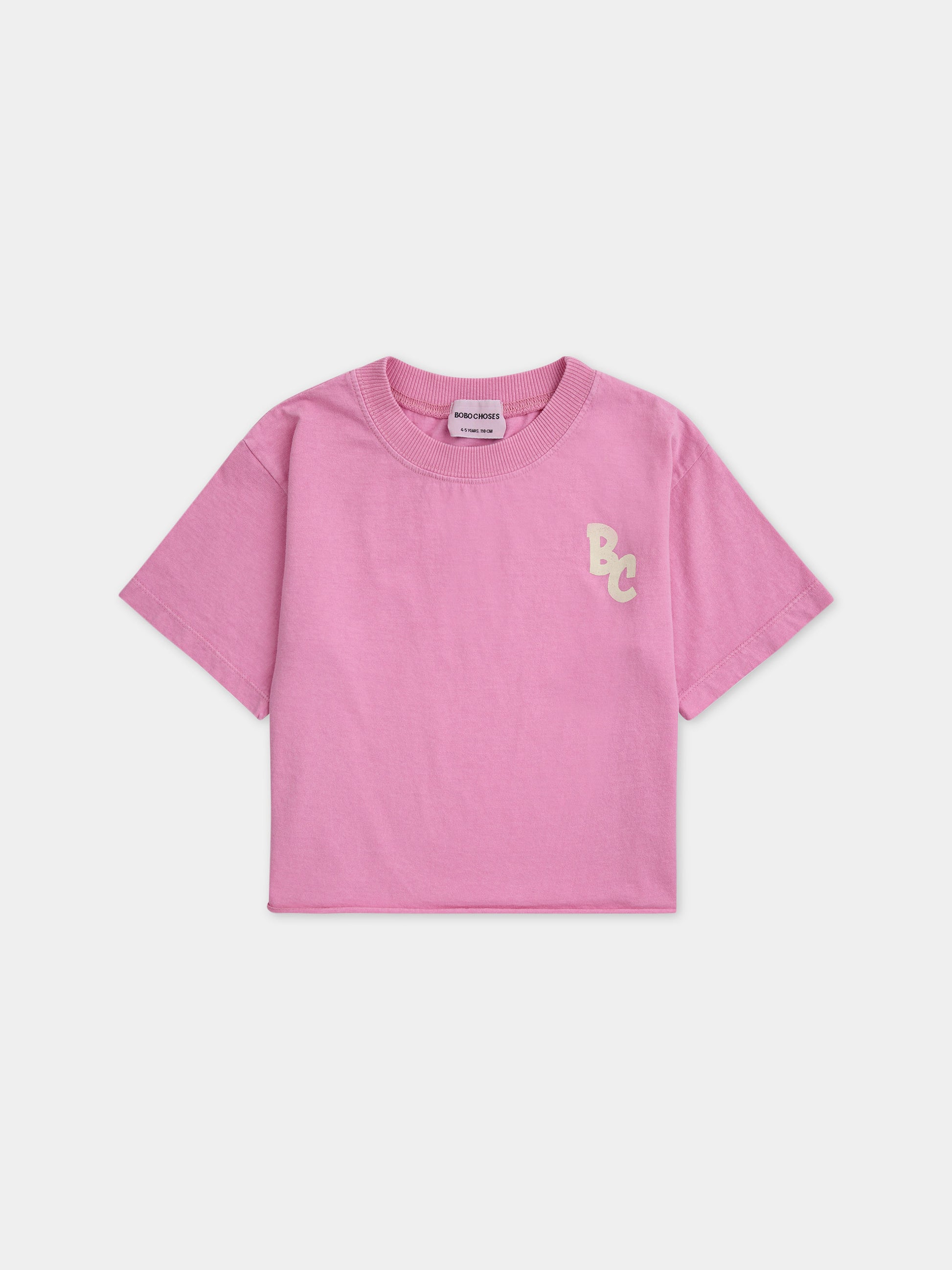 T-shirt rosa per bambina con logo,Bobo Choses,124AC015