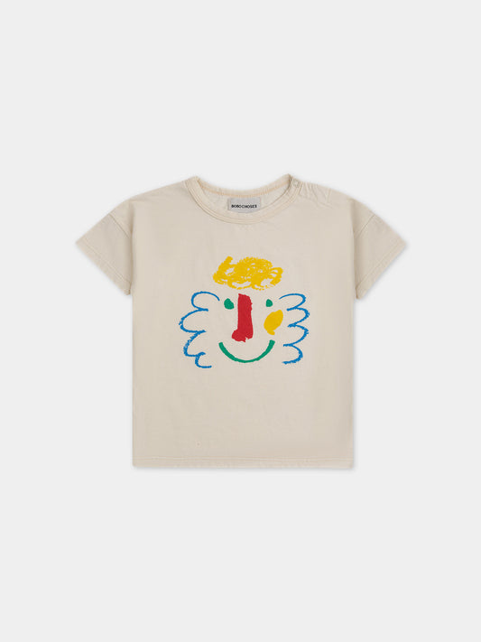 T-shirt avorio per neonato con stampa multicolor,Bobo Choses,124AB002