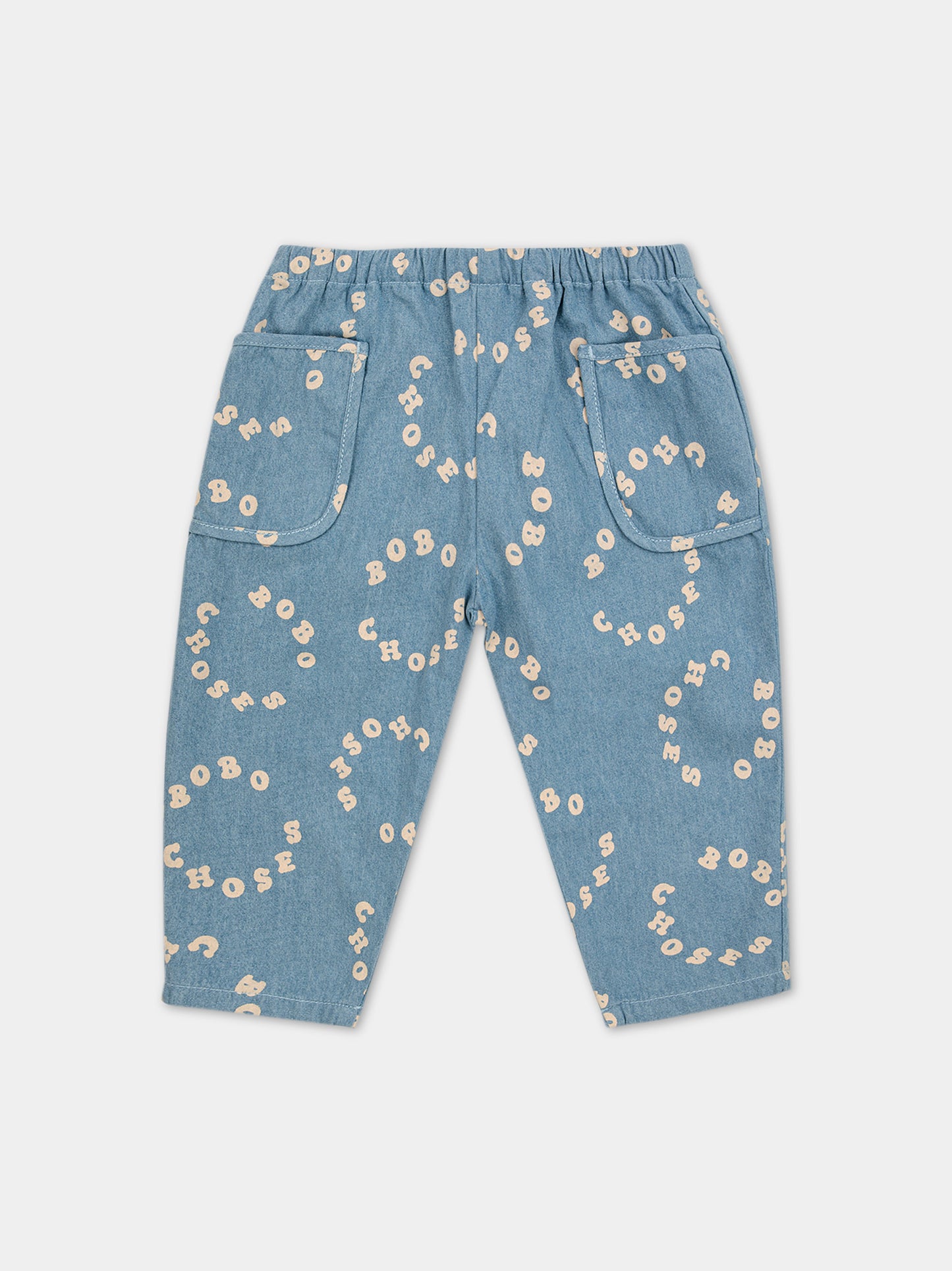 Jeans in denim per neonato con logo a cerchio all-over,Bobo Choses,124AB062