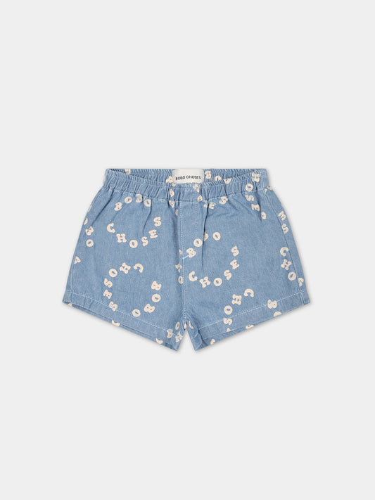 Shorts blu per neonato con logo,Bobo Choses,124AB082