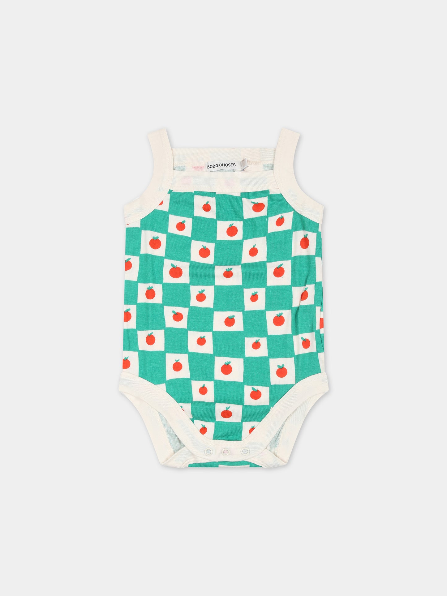 Body verde per neonati con pomodori,Bobo Choses,124AB042