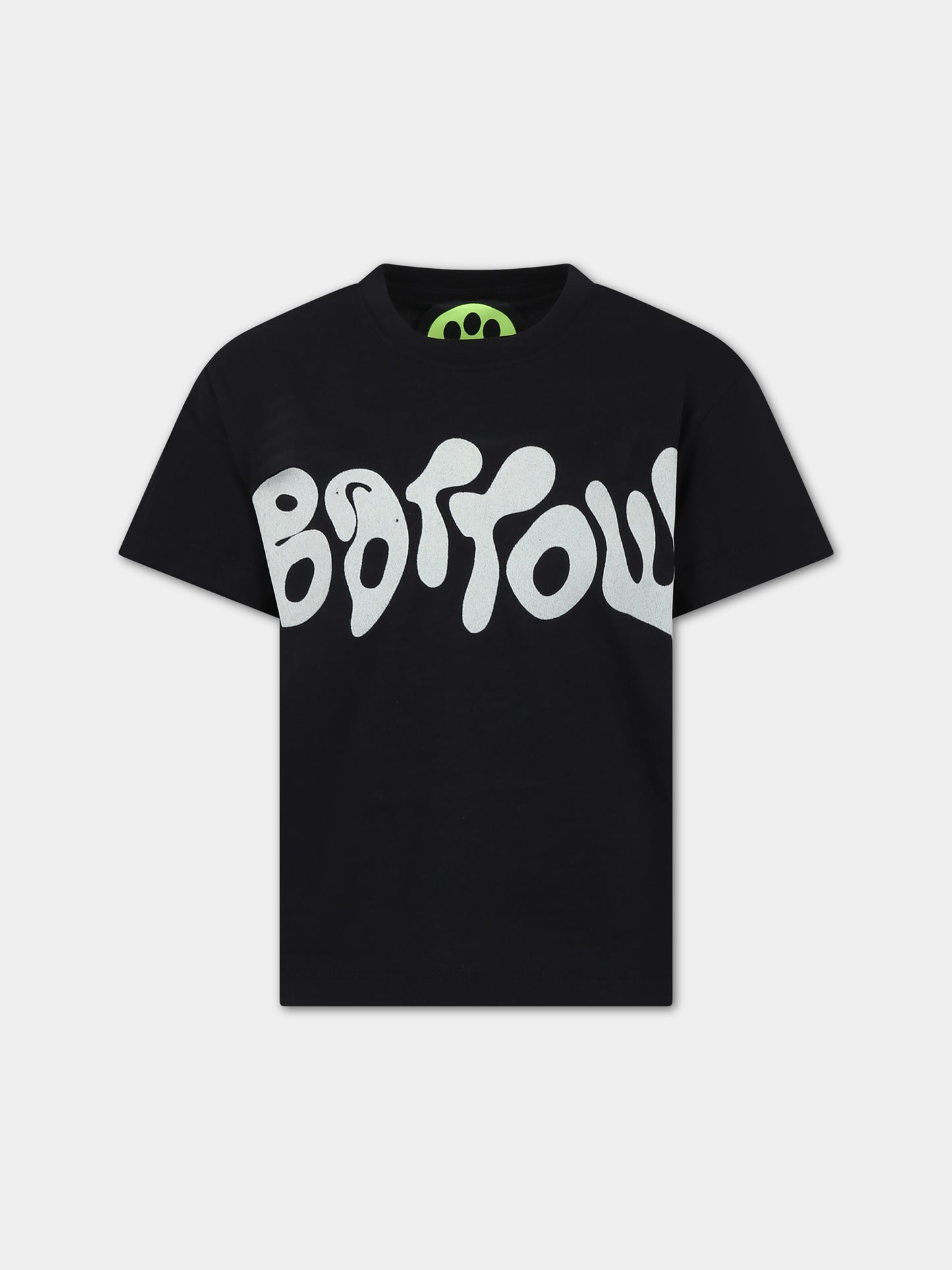T-shirt nera per bambini con logo,Barrow,S4BKJUTH013 110