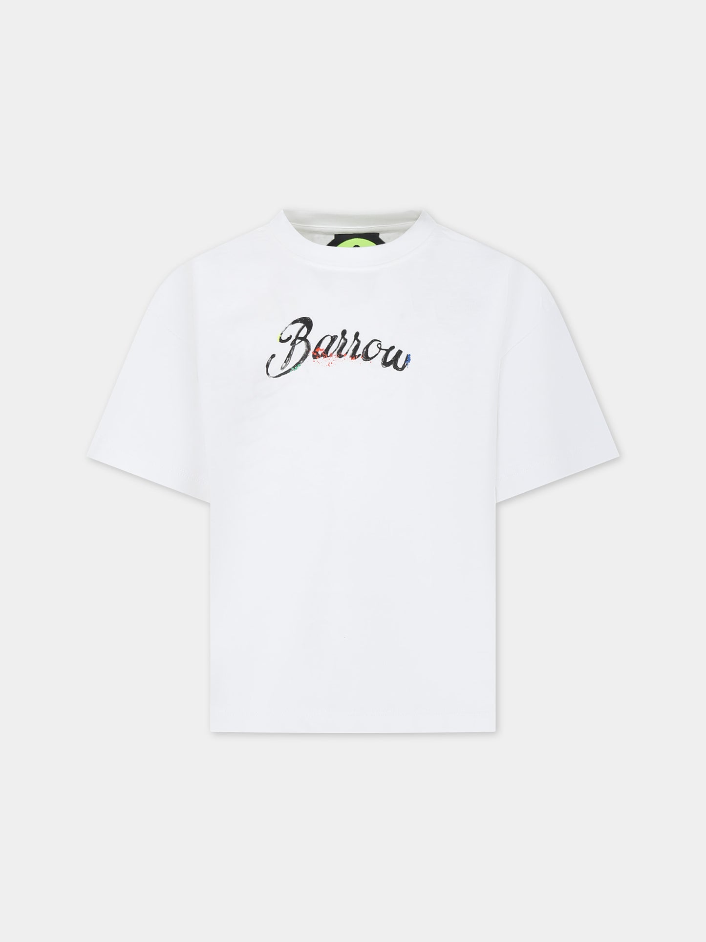 T-shirt bianca per bambini con logo,Barrow,S4BKJUTH115 002
