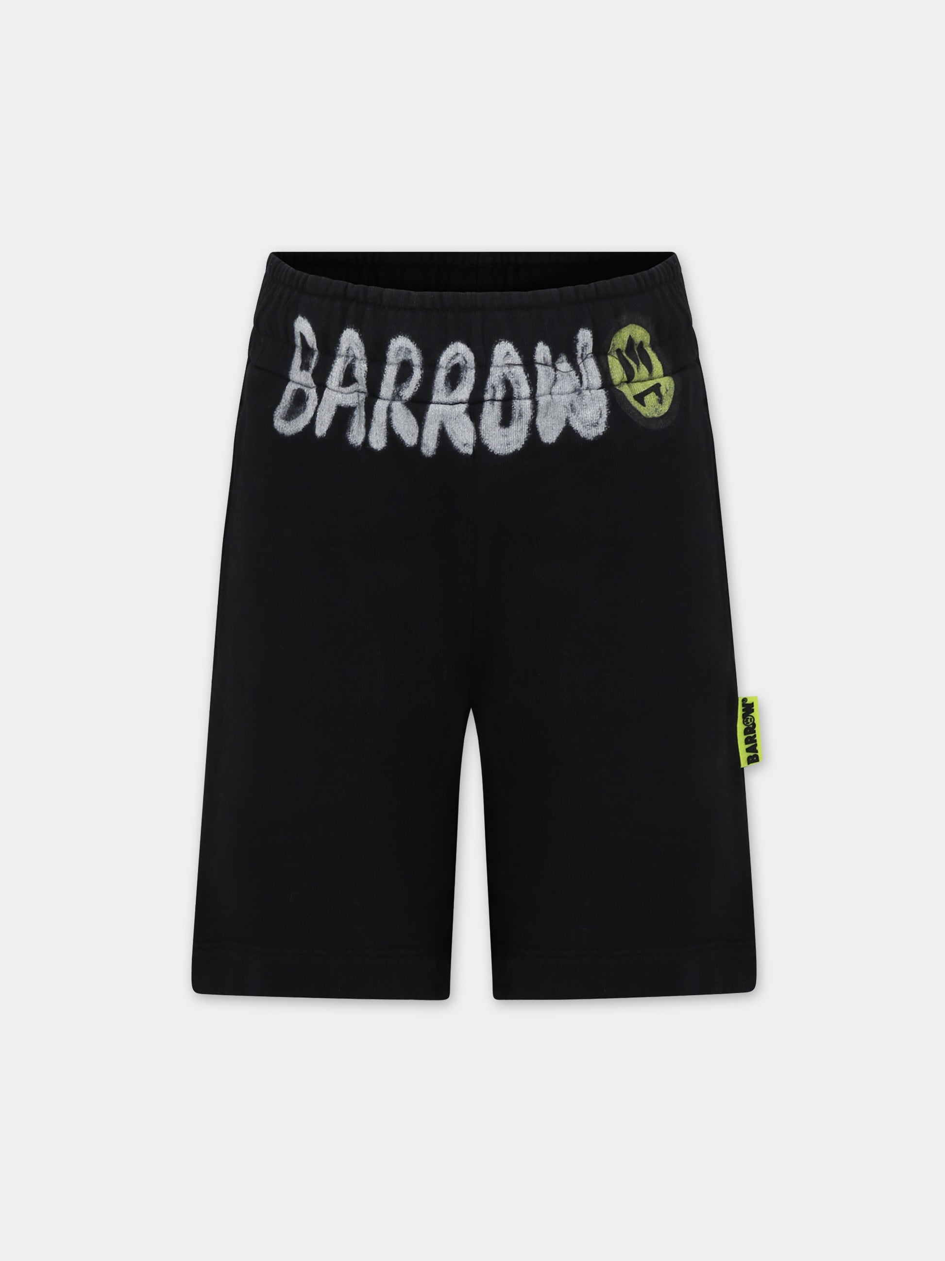 Shorts neri per bambino con logo,Barrow,S4BKJUBE029 110