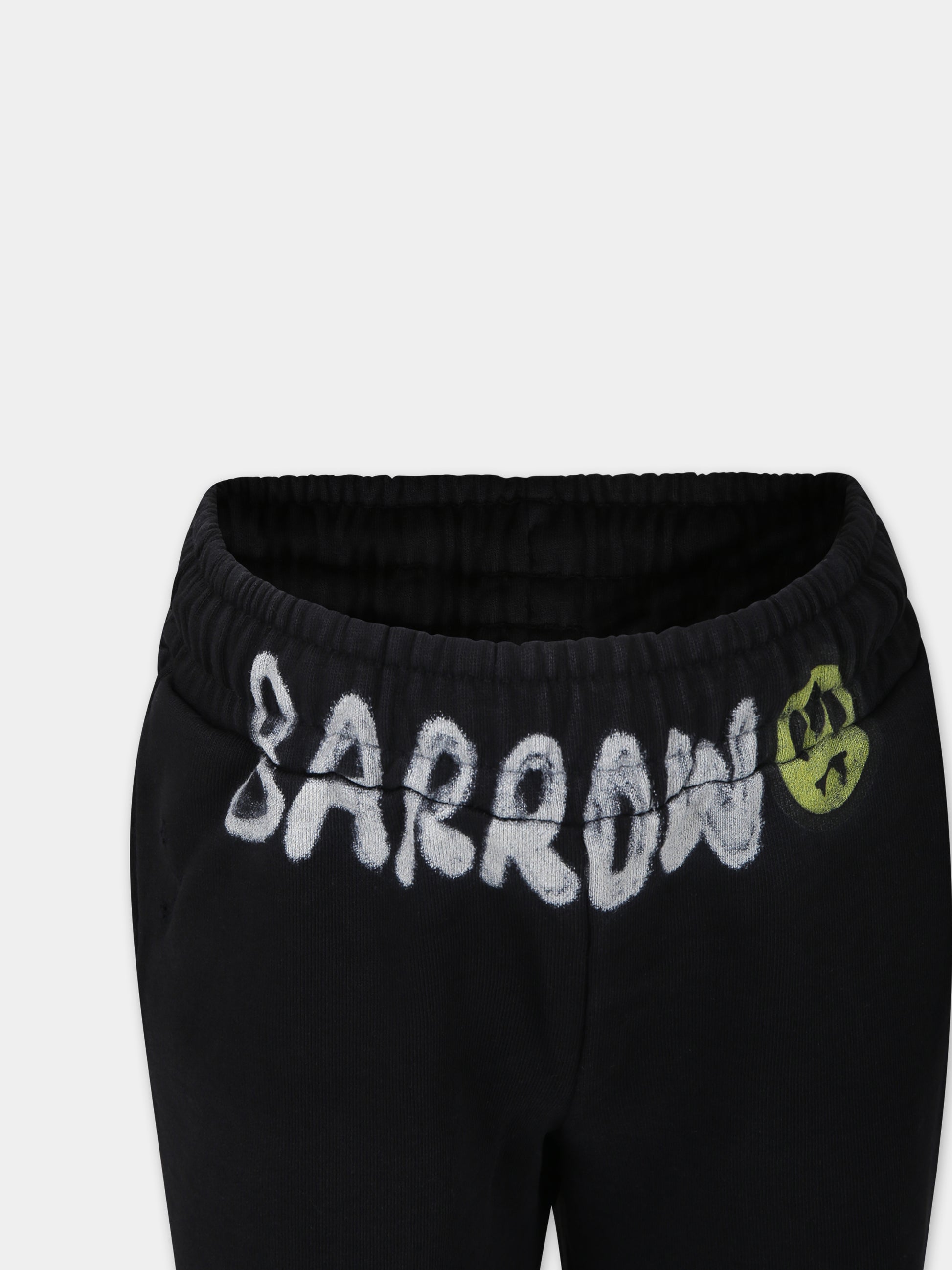 Pantalone sportivo nero per bambino con logo,Barrow,S4BKJUFP027 110