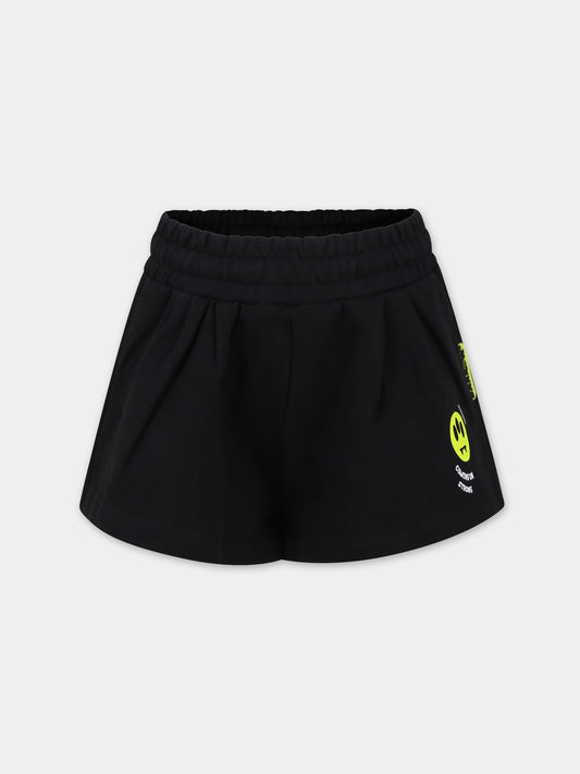 Shorts neri per bambina con smile,Barrow,S4BKJGSH110 110