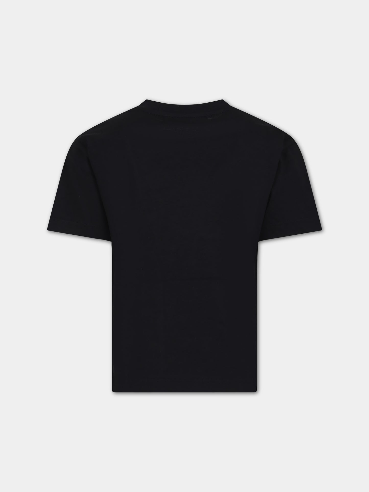 T-shirt nera per bambini con logo,Msgm Kids,S4MSJUTH011 110