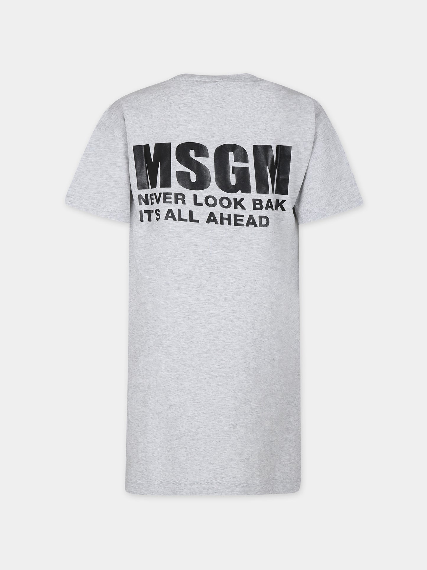 Vestito grigio per bambina con logo,Msgm Kids,S4MSJGDR031 107