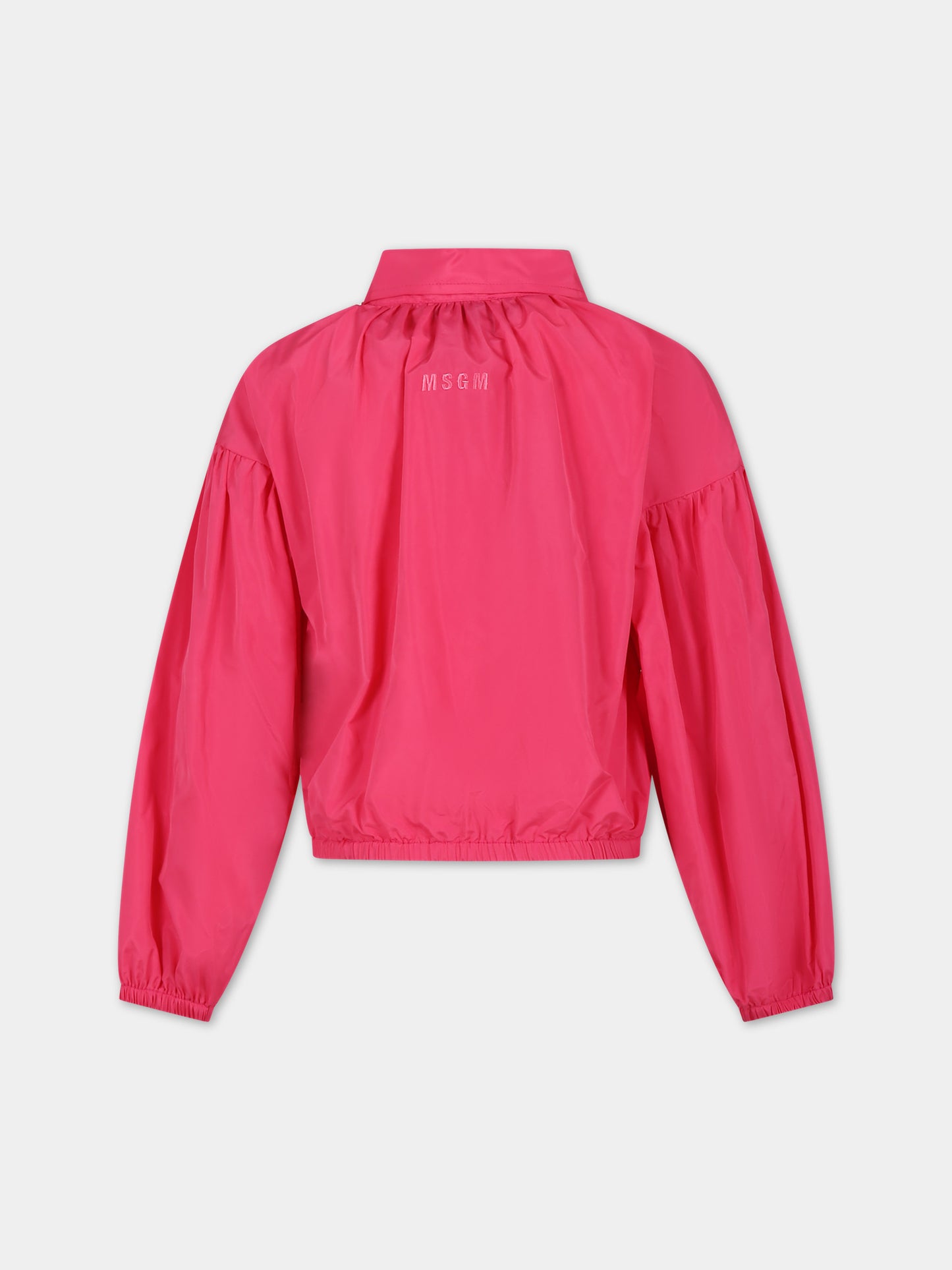 Camicia fucsia per bambina con logo,Msgm Kids,S4MSJGSI150 044