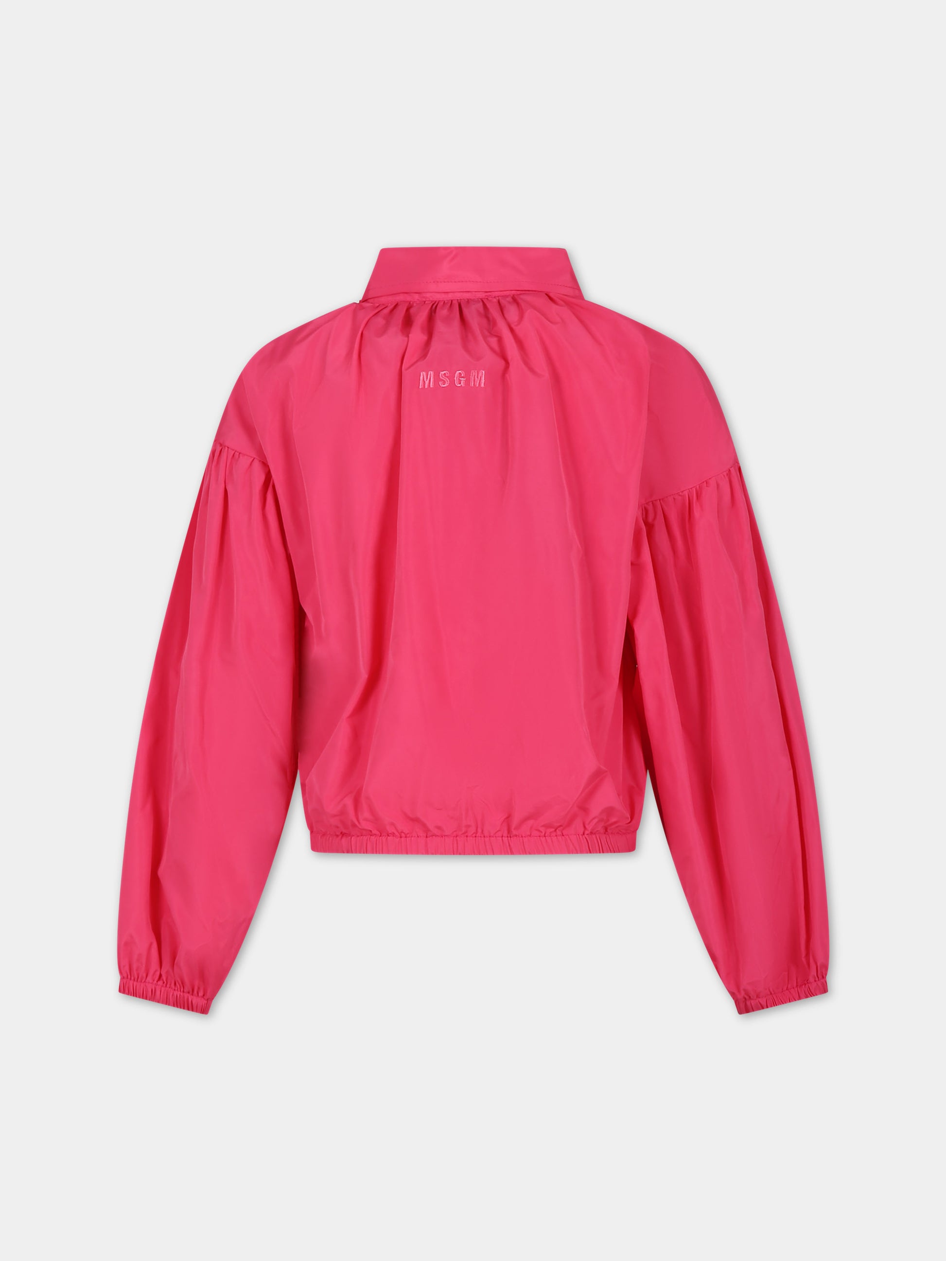 Camicia fucsia per bambina con logo,Msgm Kids,S4MSJGSI150 044