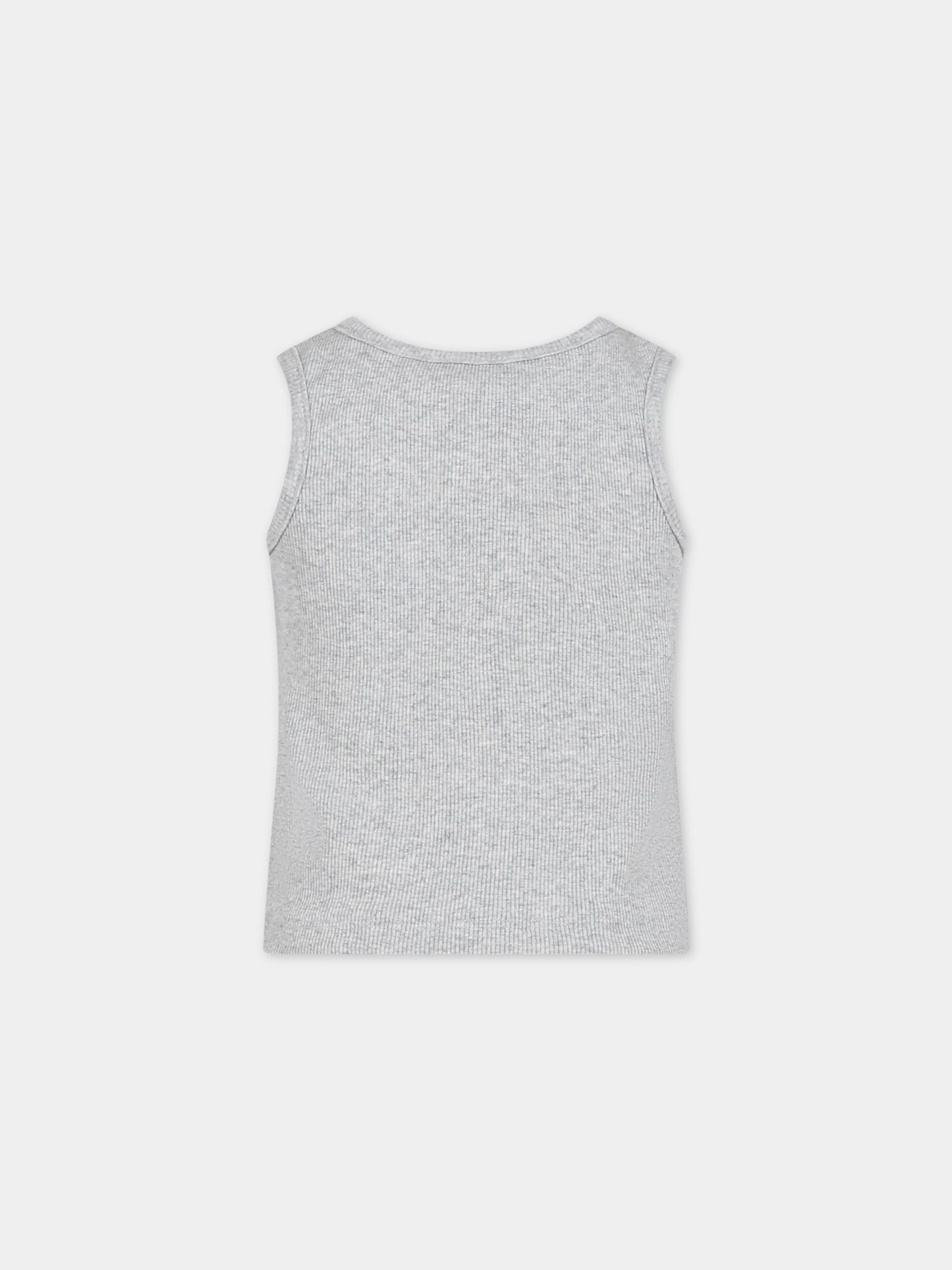 Canotta grigia per bambina con logo,Msgm Kids,S4MSJGTA314 107