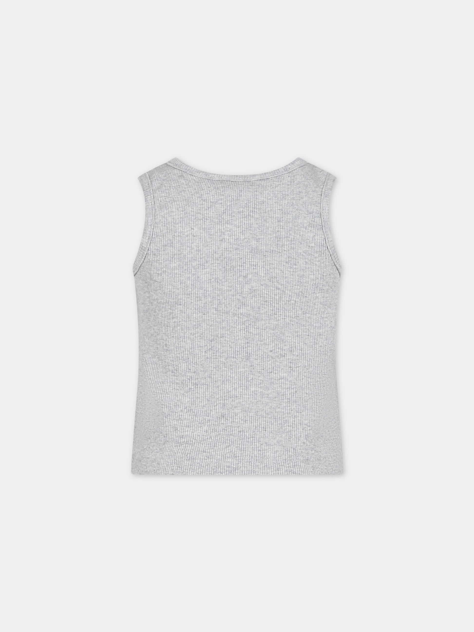 Canotta grigia per bambina con logo,Msgm Kids,S4MSJGTA314 107