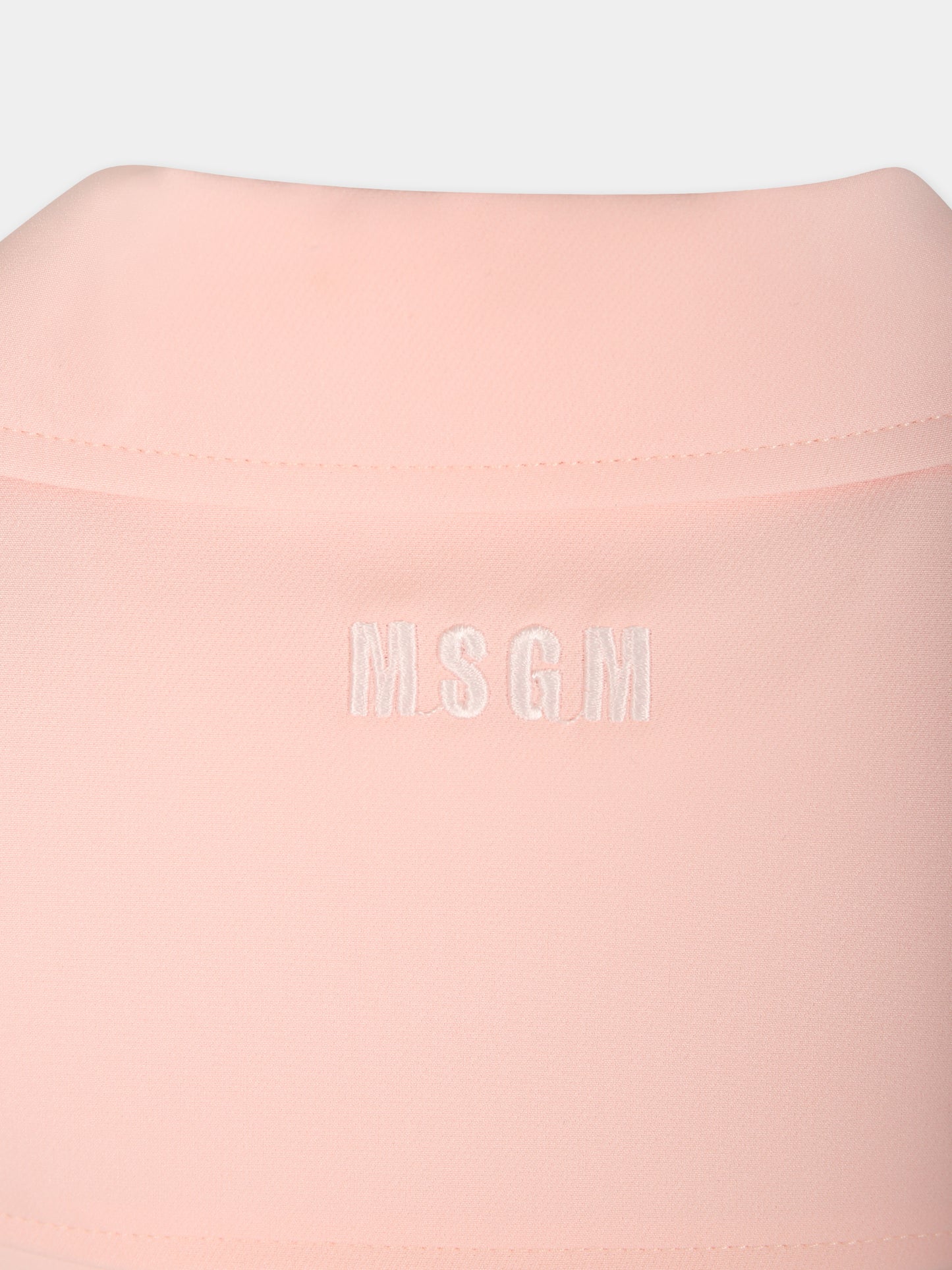 Giacca rosa per bambina con logo,Msgm Kids,S4MSJGJK079 049