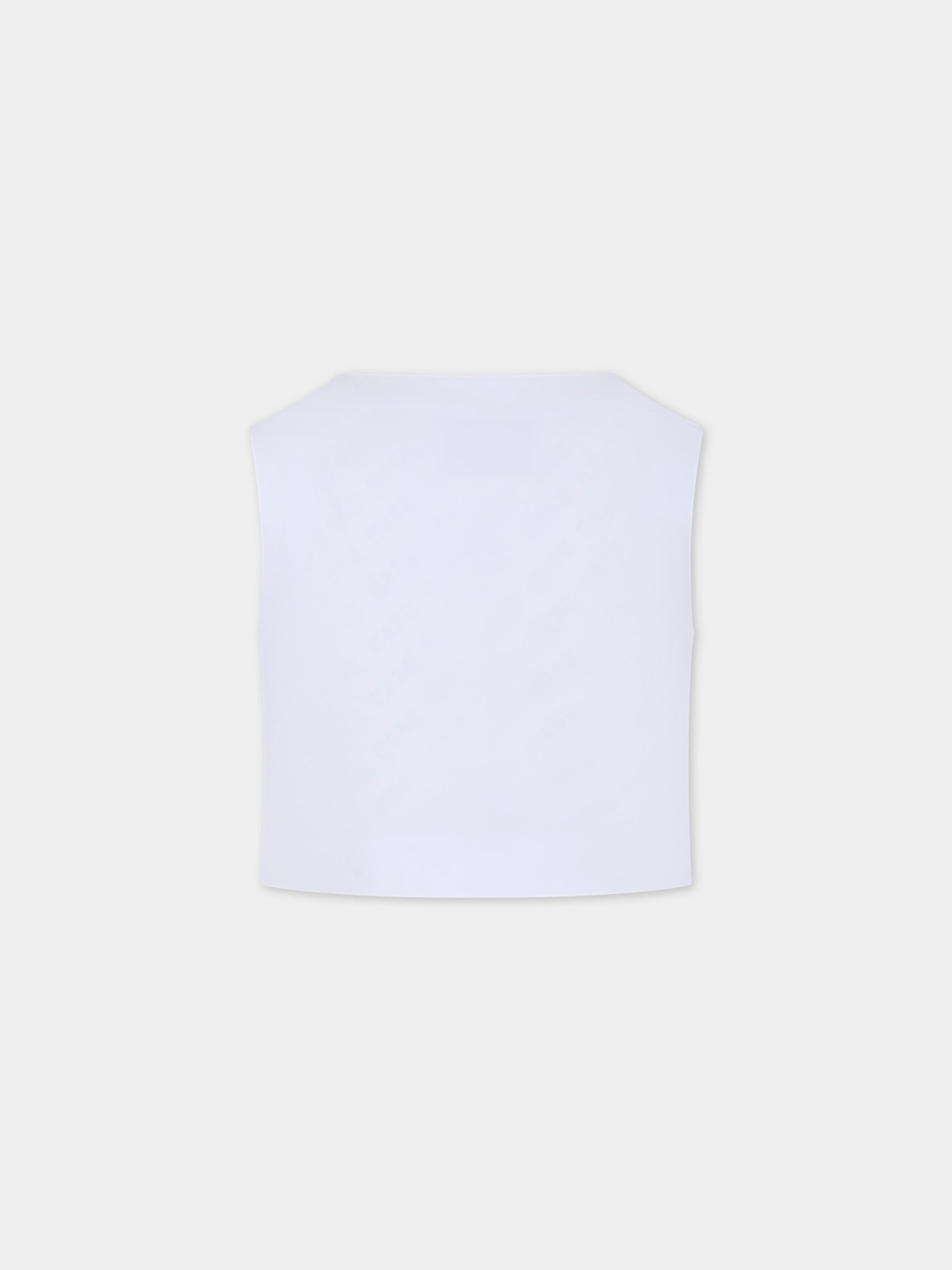 Panciotto bianco per bambina con logo,Msgm Kids,S4MSJGVE157 001