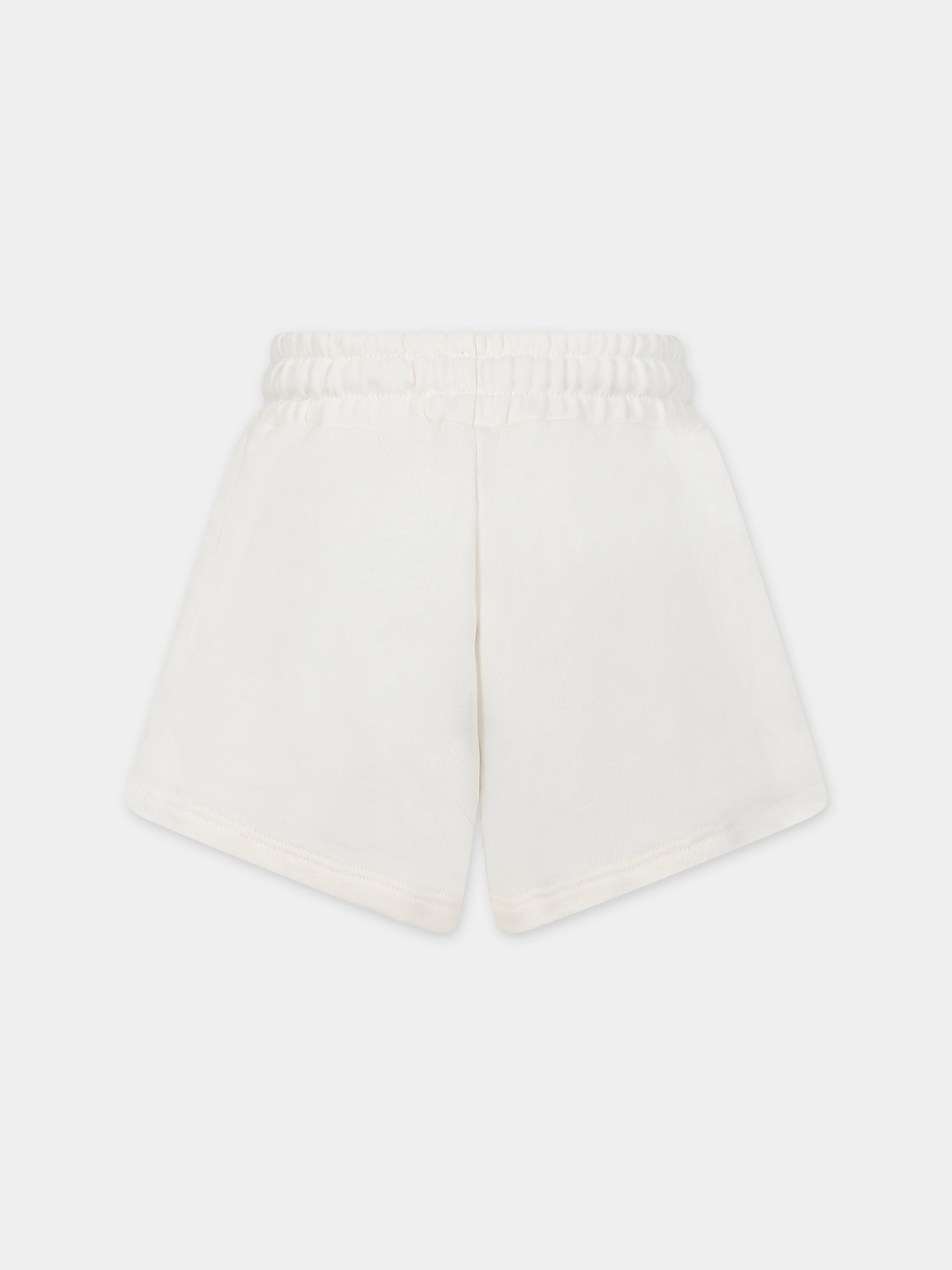 Shorts avorio per bambina con logo,Msgm Kids,S4MSJGSH024 013