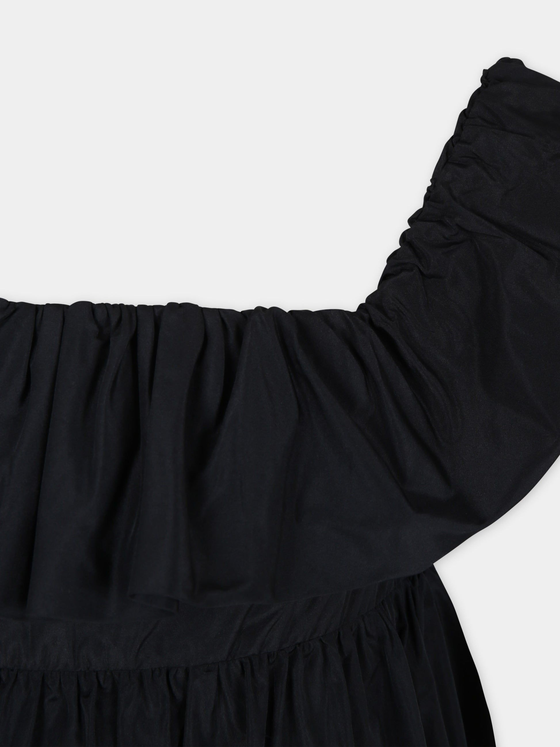 Vestito nero per bambina con rouches,Msgm Kids,S4MSJGDR146 110