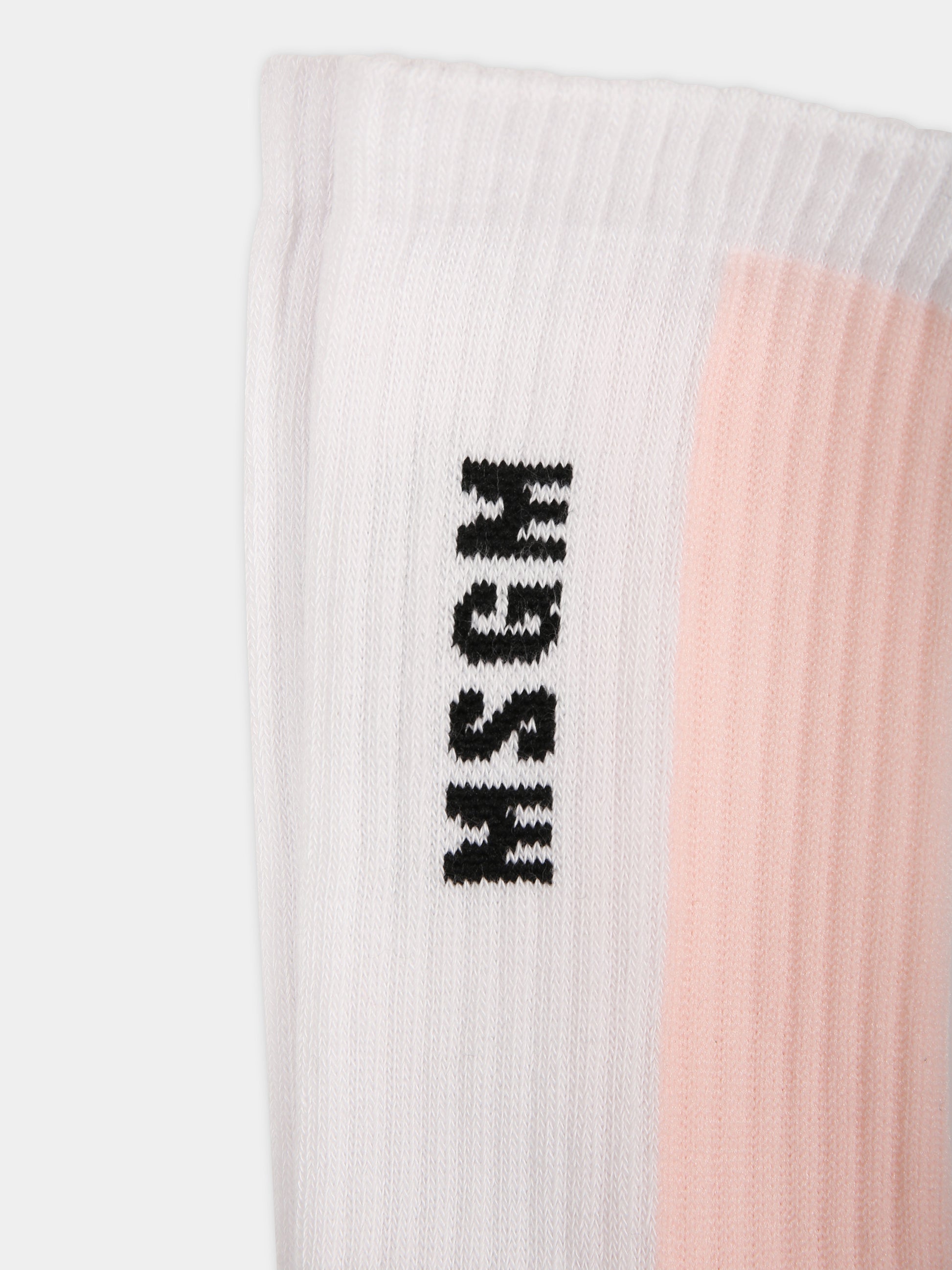 Calze rosa per bambina con logo,Msgm Kids,S4MSJUSO037 709