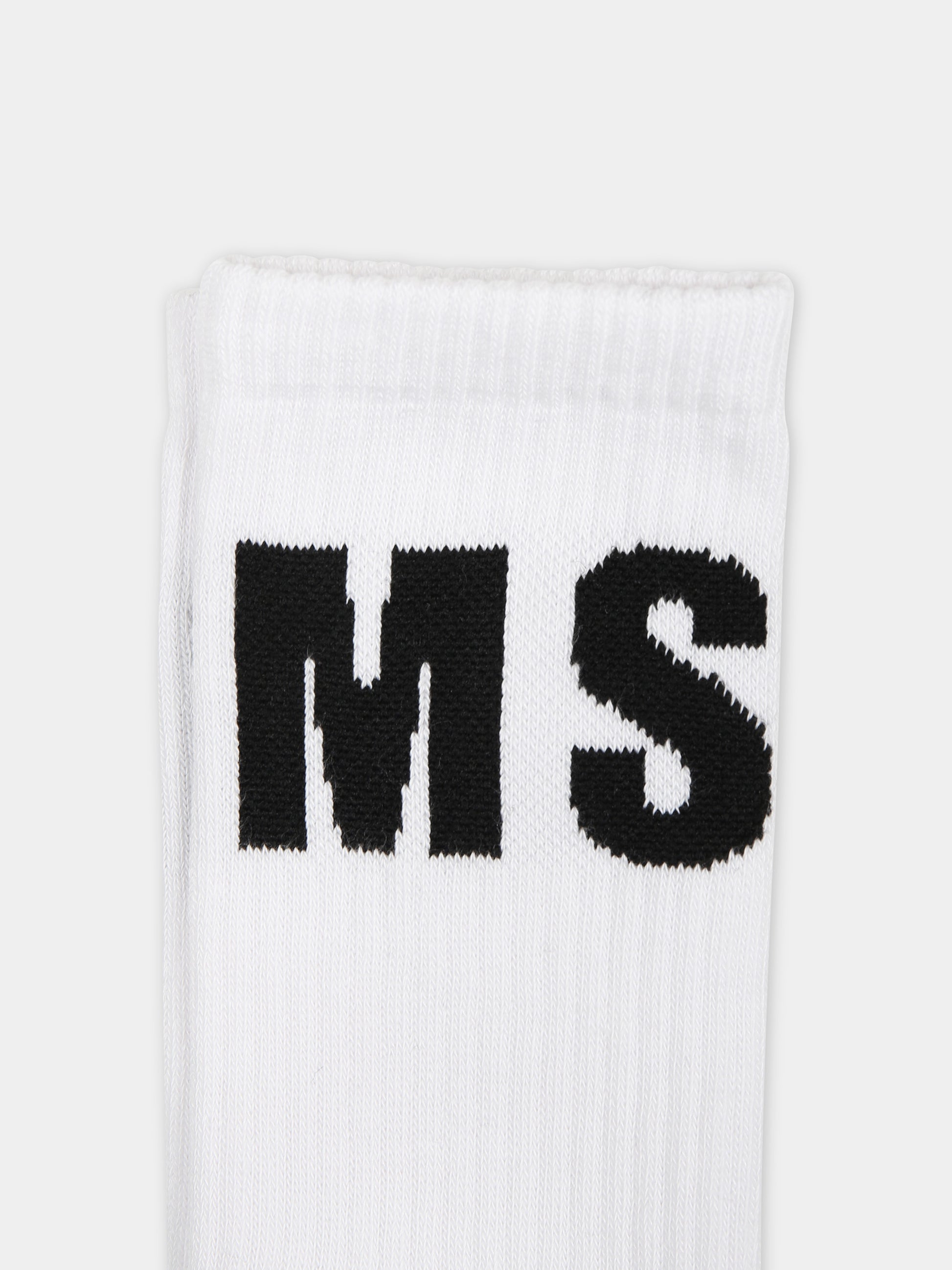 Calze bianche per bambini con logo,Msgm Kids,S4MSJUSO041 001