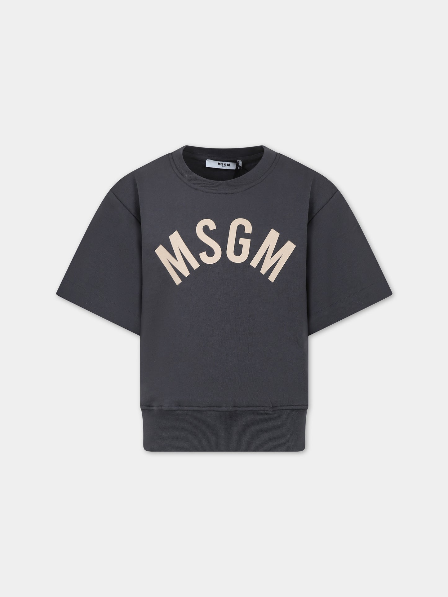 Felpa grigia per bambino con logo,Msgm Kids,S4MSJBSW263 103