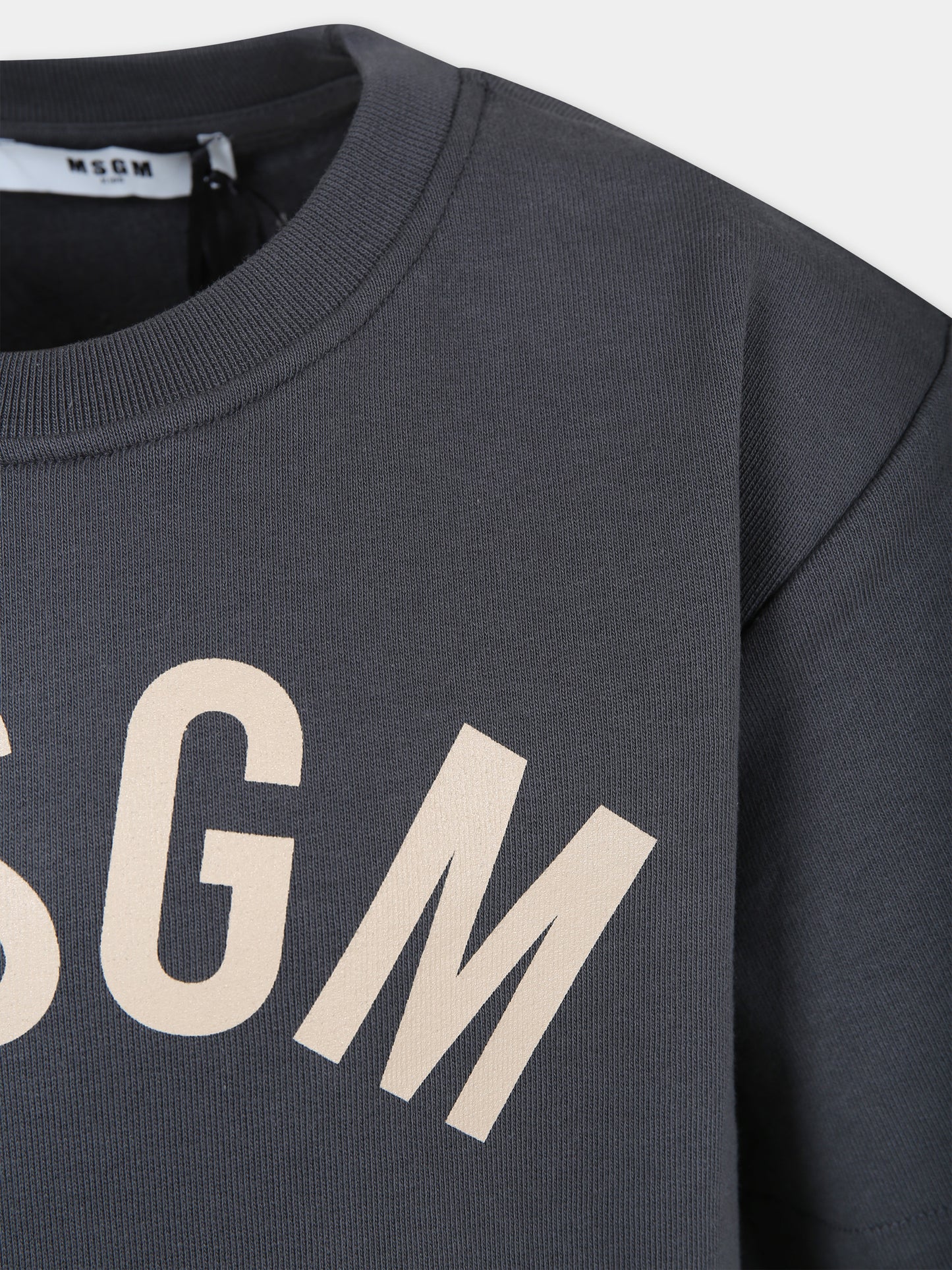 Felpa grigia per bambino con logo,Msgm Kids,S4MSJBSW263 103