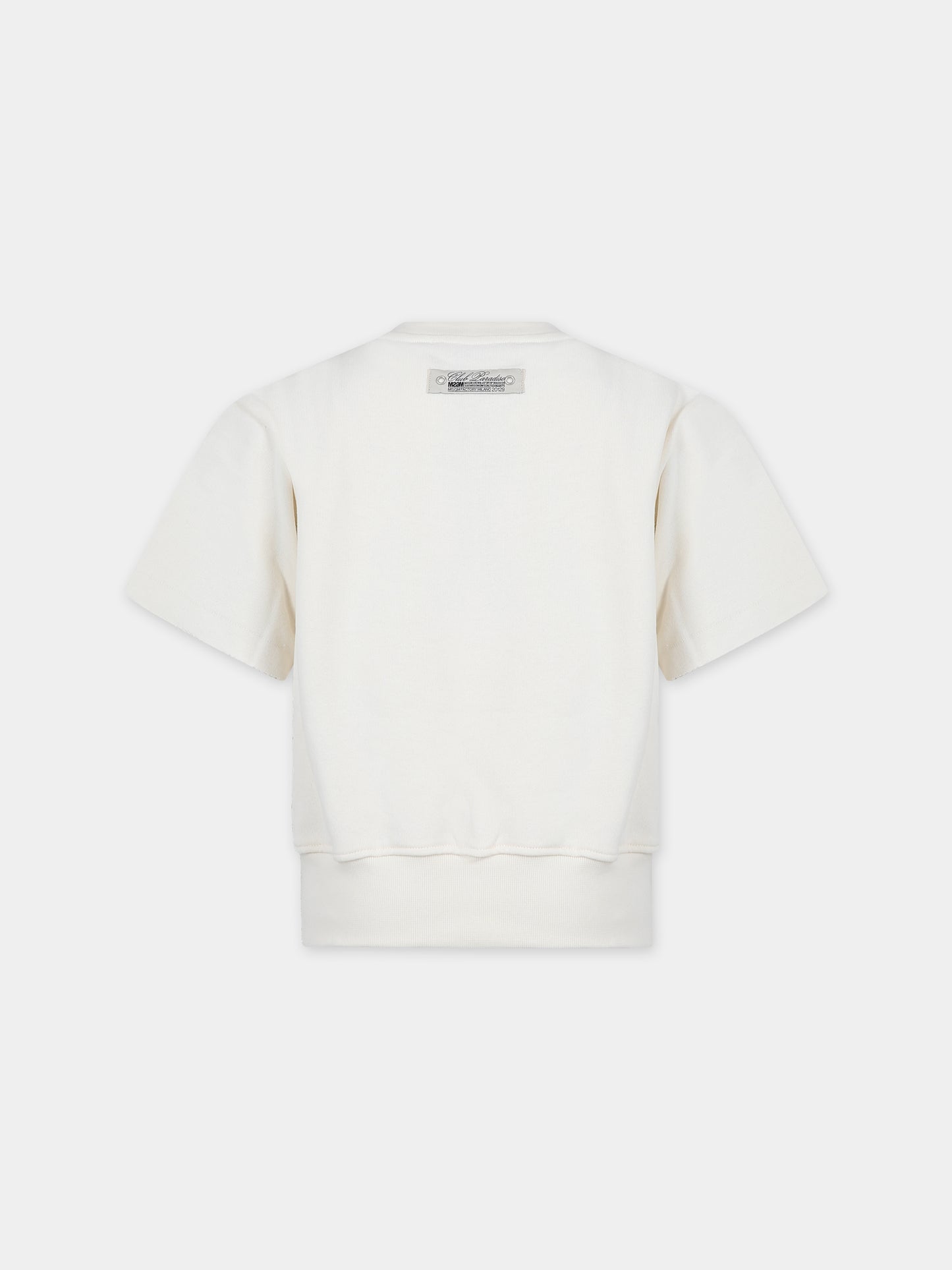 Felpa avorio per bambino con logo,Msgm Kids,S4MSJBSW263 013