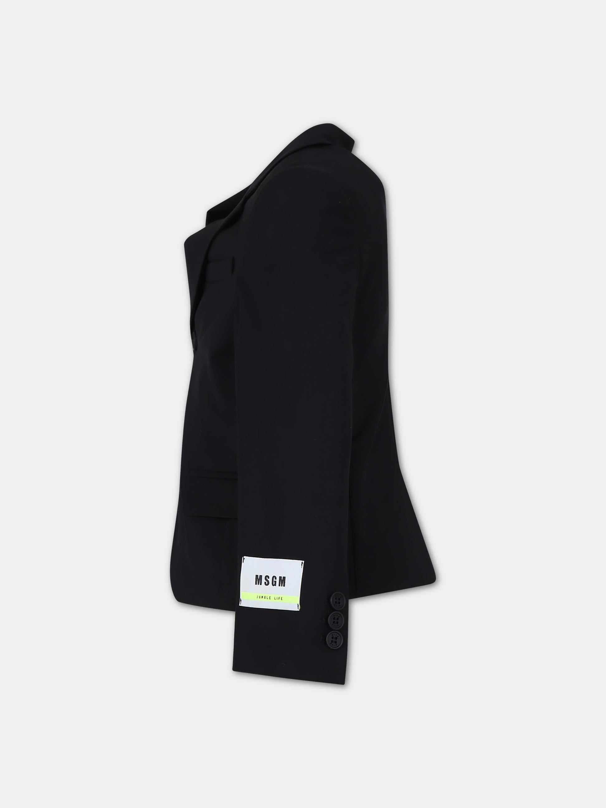 Giacca nera per bambino con logo,Msgm Kids,S4MSJBJK208 110