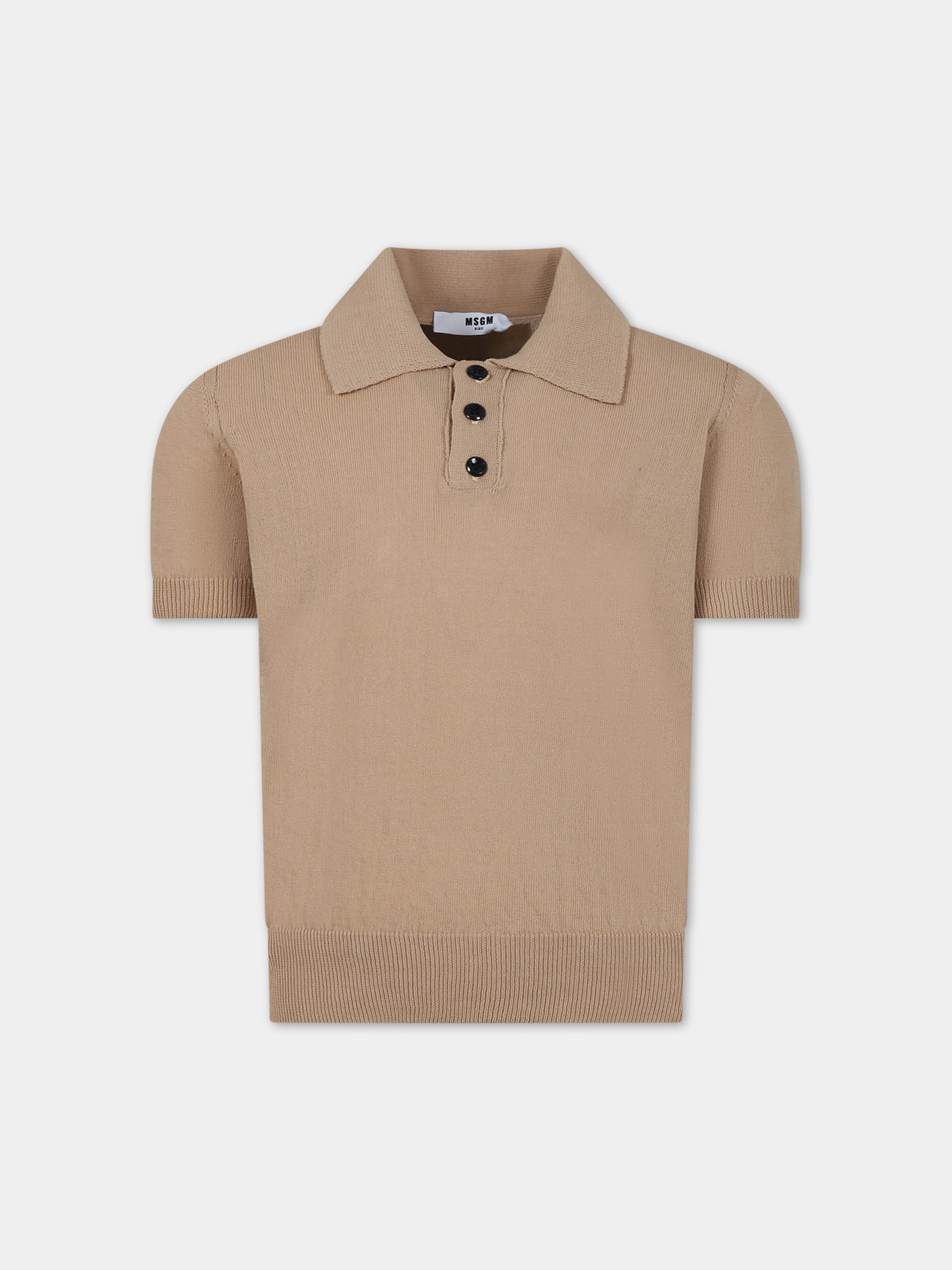 Polo beige per bambino,Msgm Kids,S4MSJBJP209 015