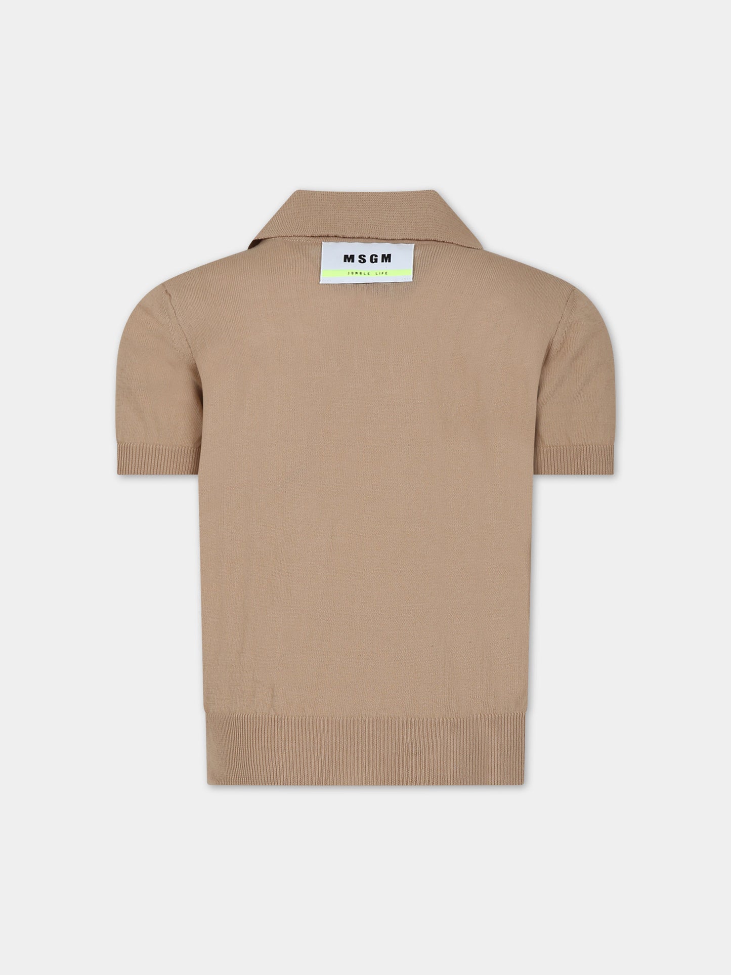 Polo beige per bambino,Msgm Kids,S4MSJBJP209 015