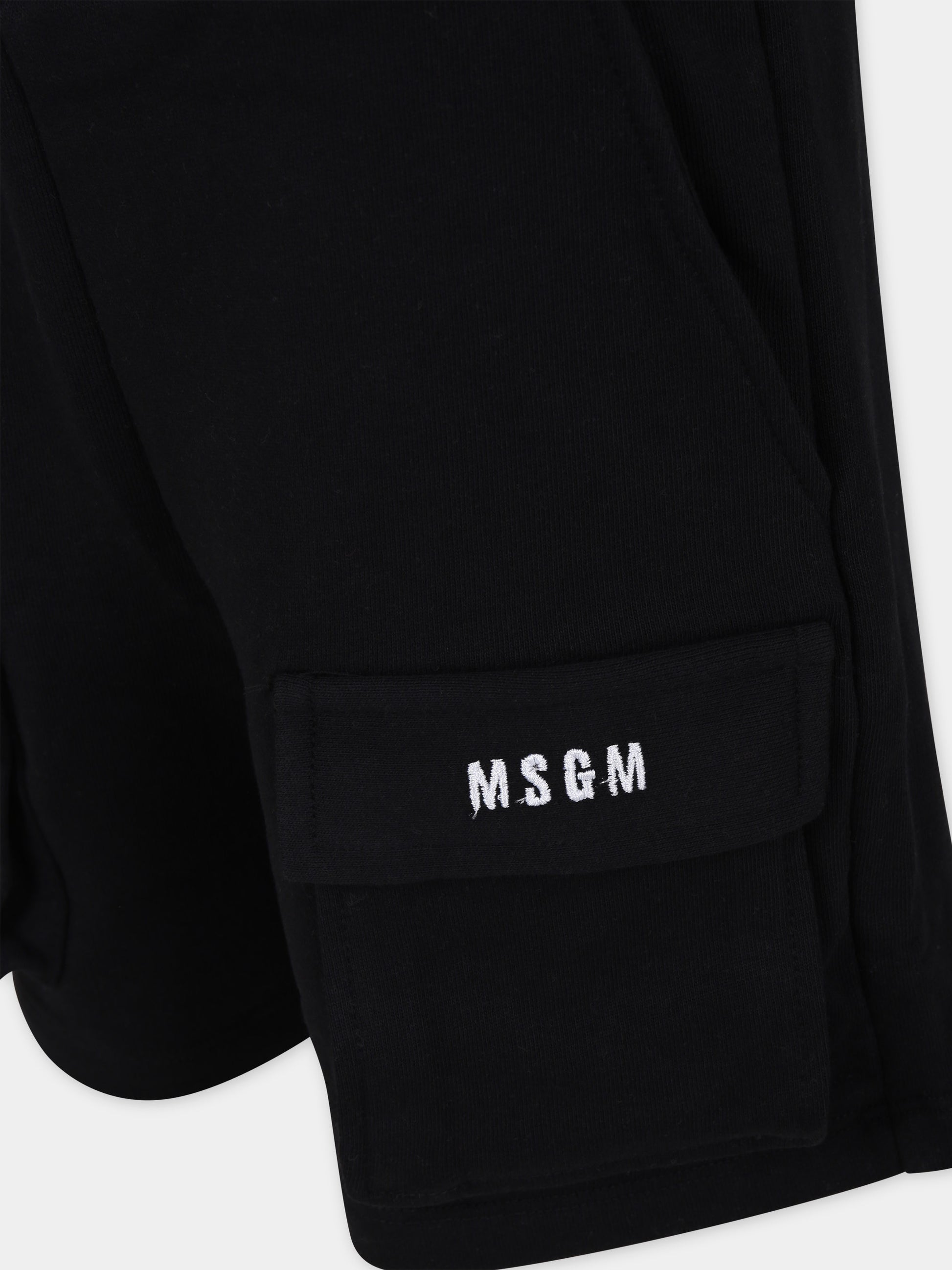 Shorts neri per bambino con logo,Msgm Kids,S4MSJUBE002 110