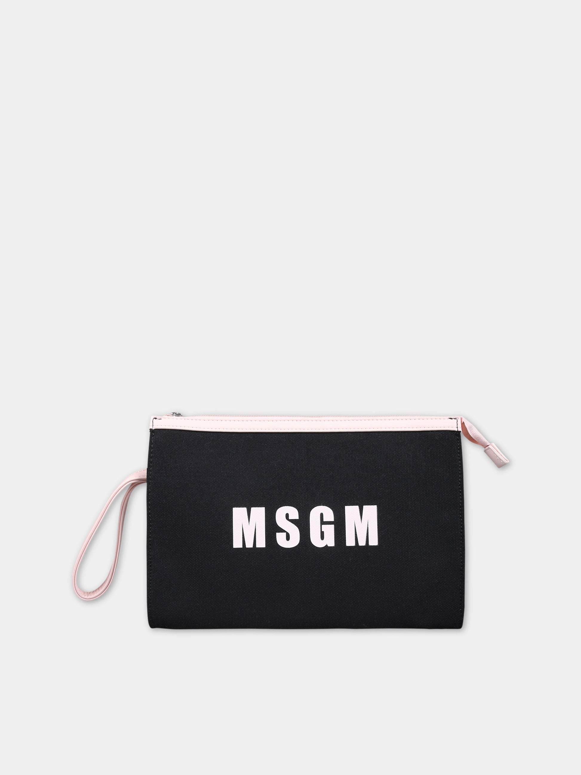 Pochette nera per bambina con logo,Msgm Kids,S4MSJGBA049 110