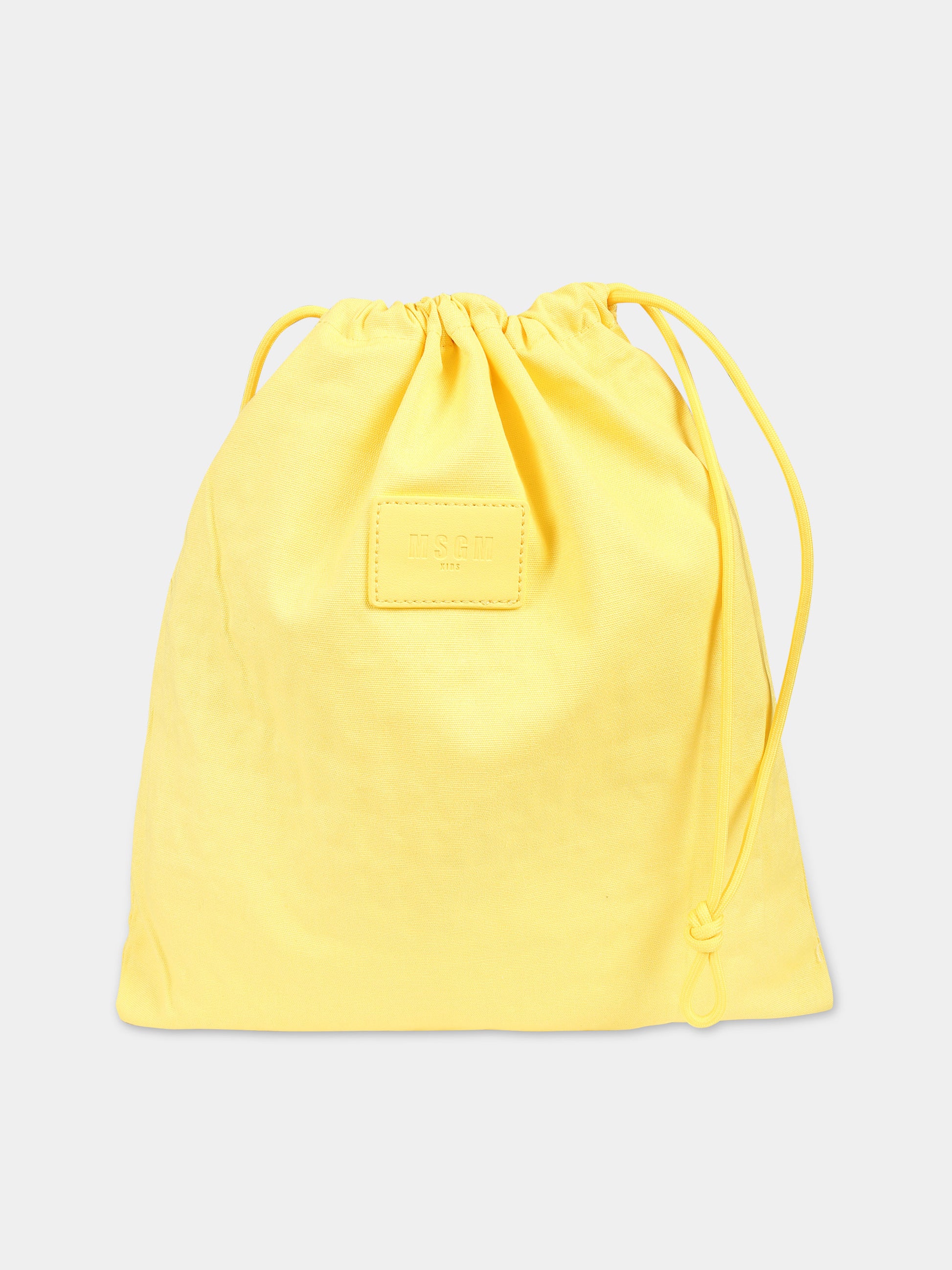 Borsa gialla per bambina con logo,Msgm Kids,S4MSJGBA059 020