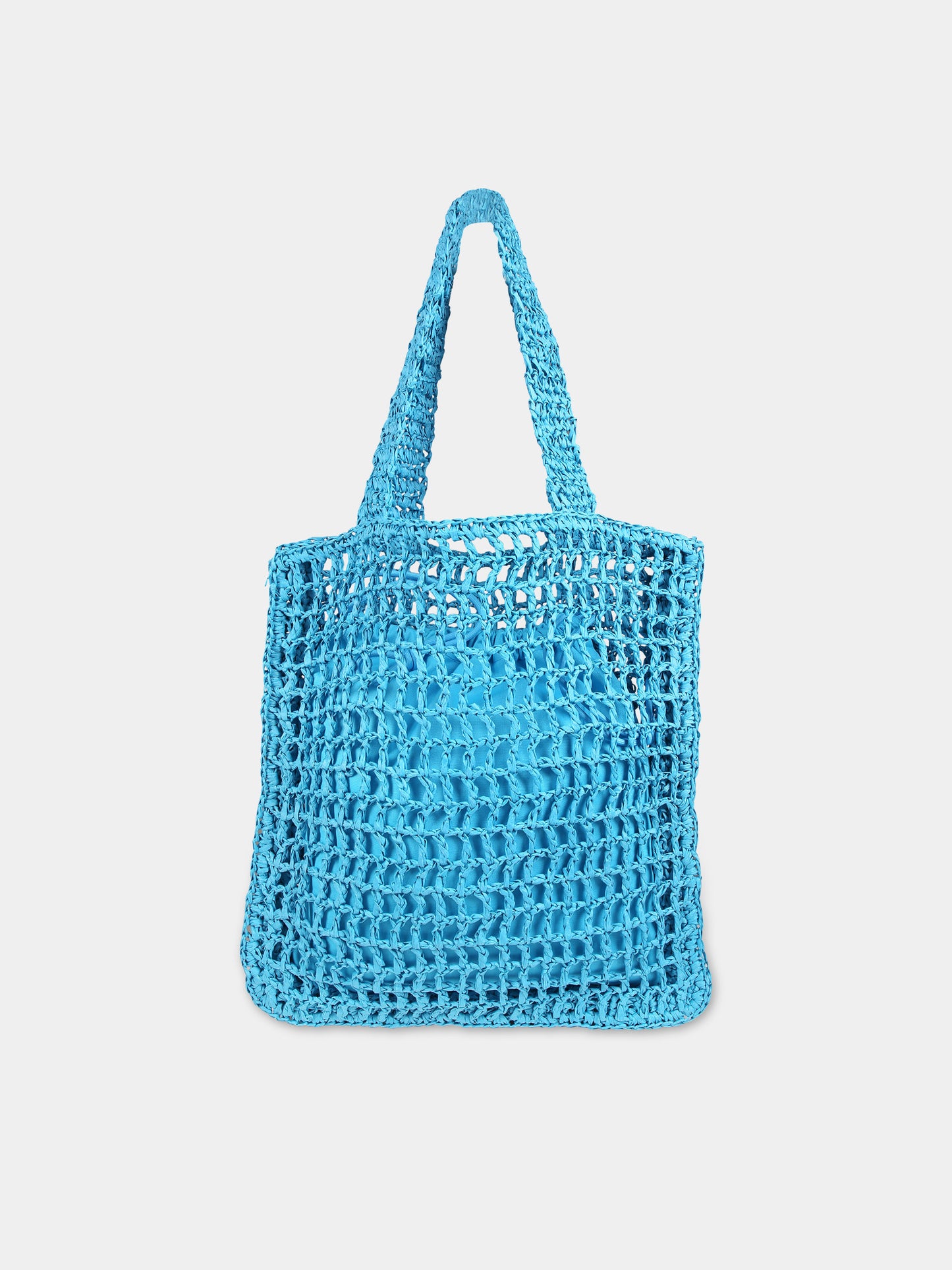 Borsa azzurra per bambina con logo,Msgm Kids,S4MSJGBA059 051