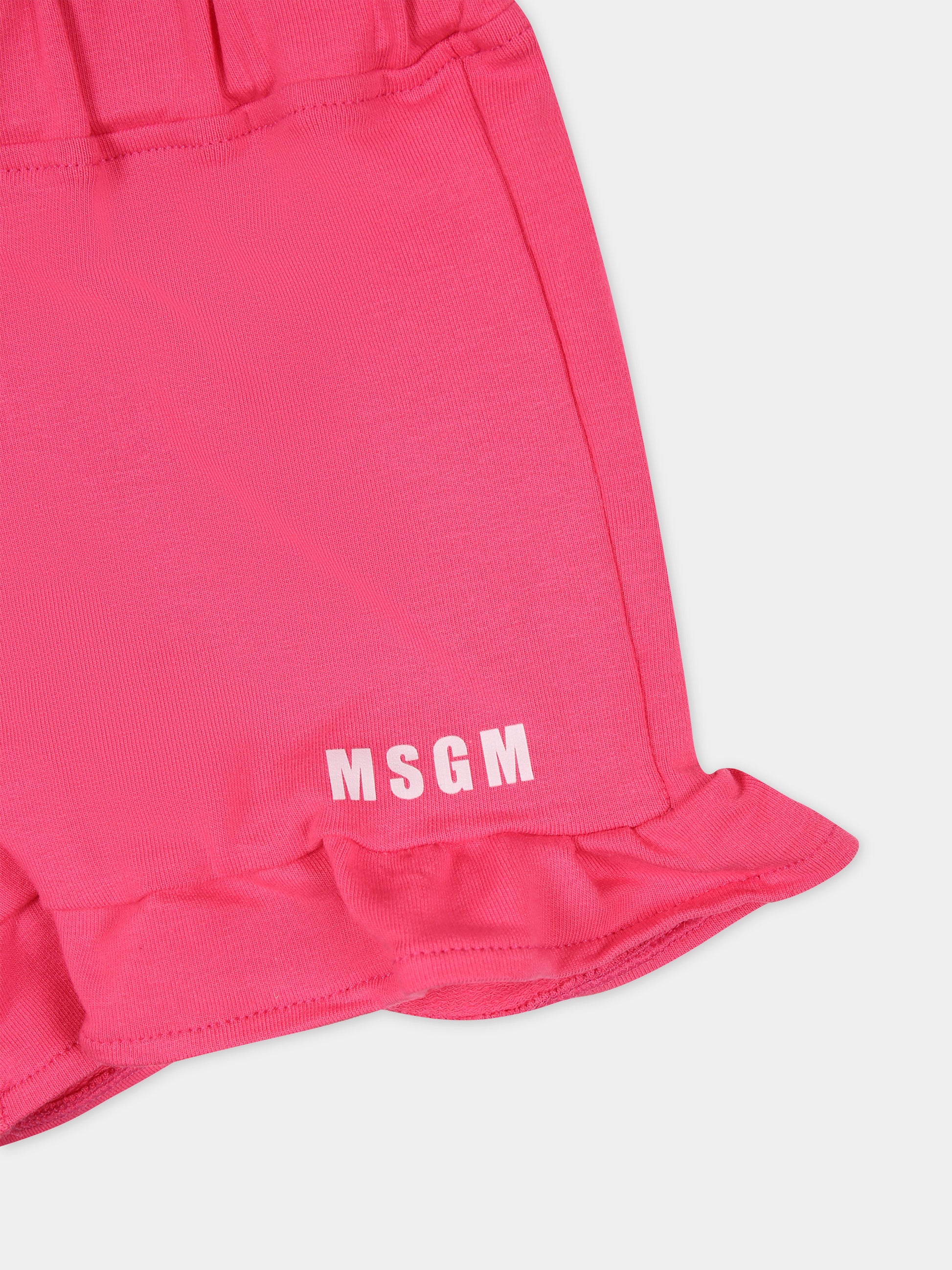 Completo fucsia per neonata con logo,Msgm Kids,S4MSNGTR321 001/04