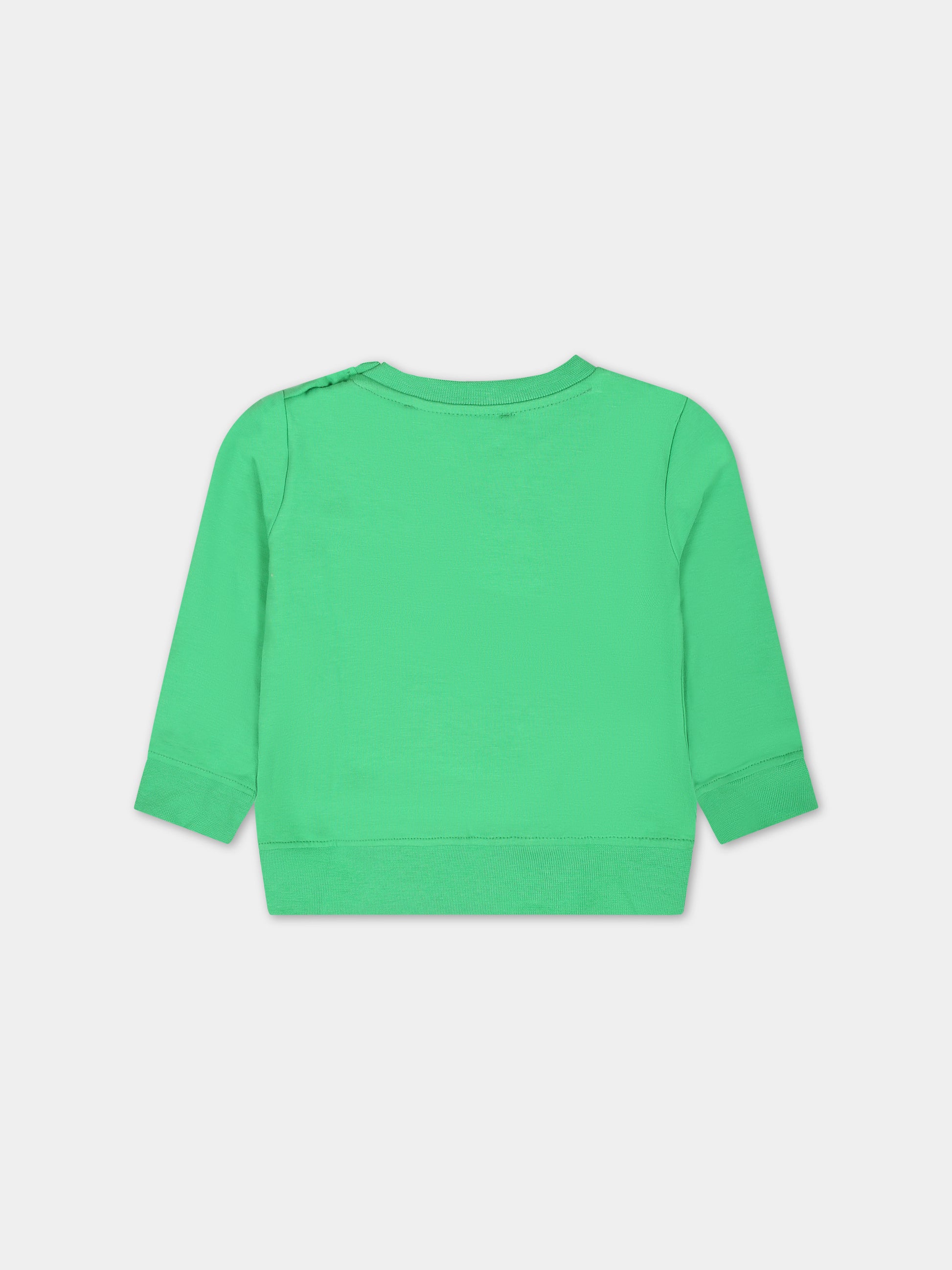 Felpa verde per neonato con logo,Msgm Kids,S4MSNBSW307 080