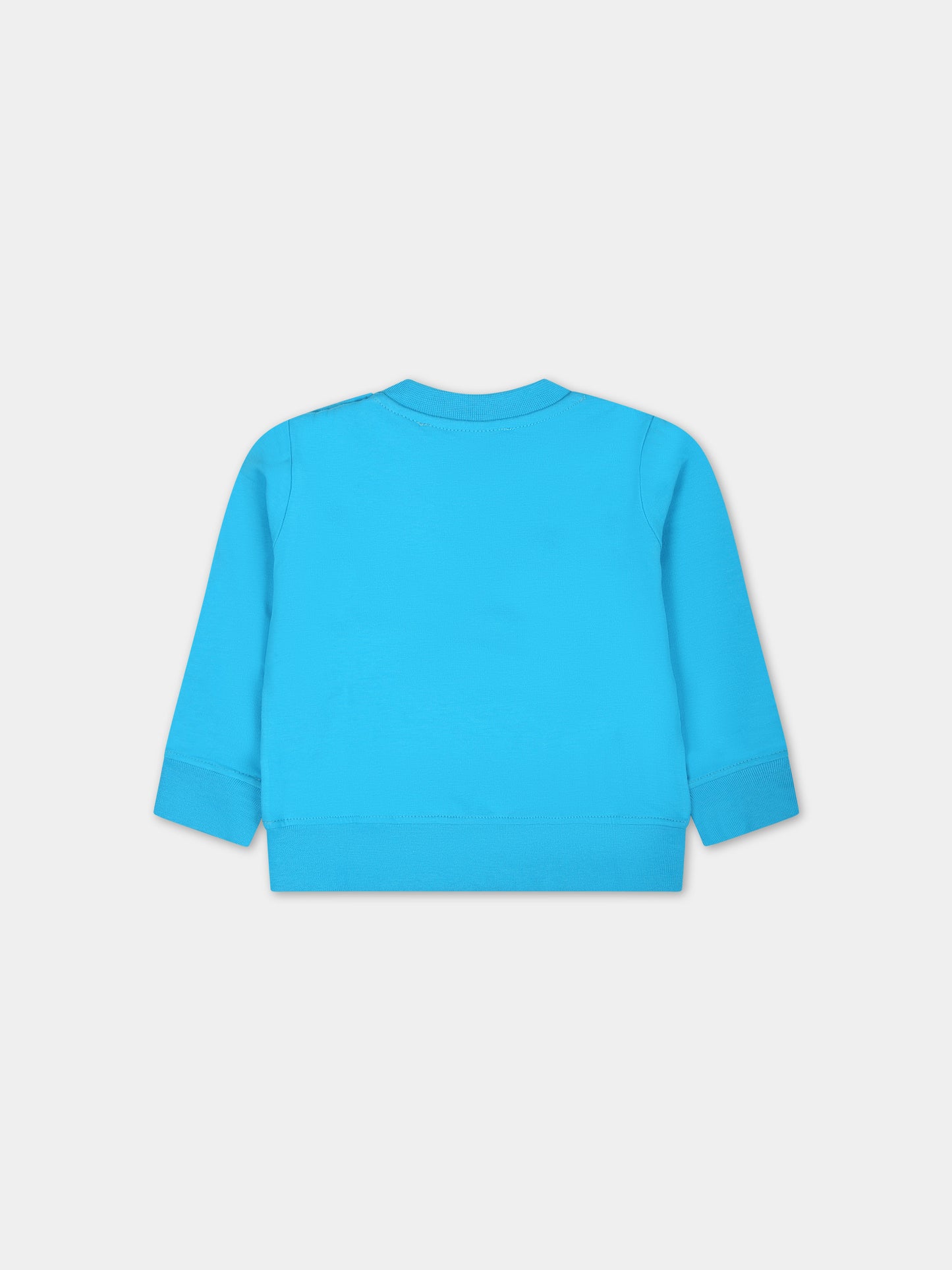 Felpa azzurra per neonato con logo,Msgm Kids,S4MSNBSW307 051