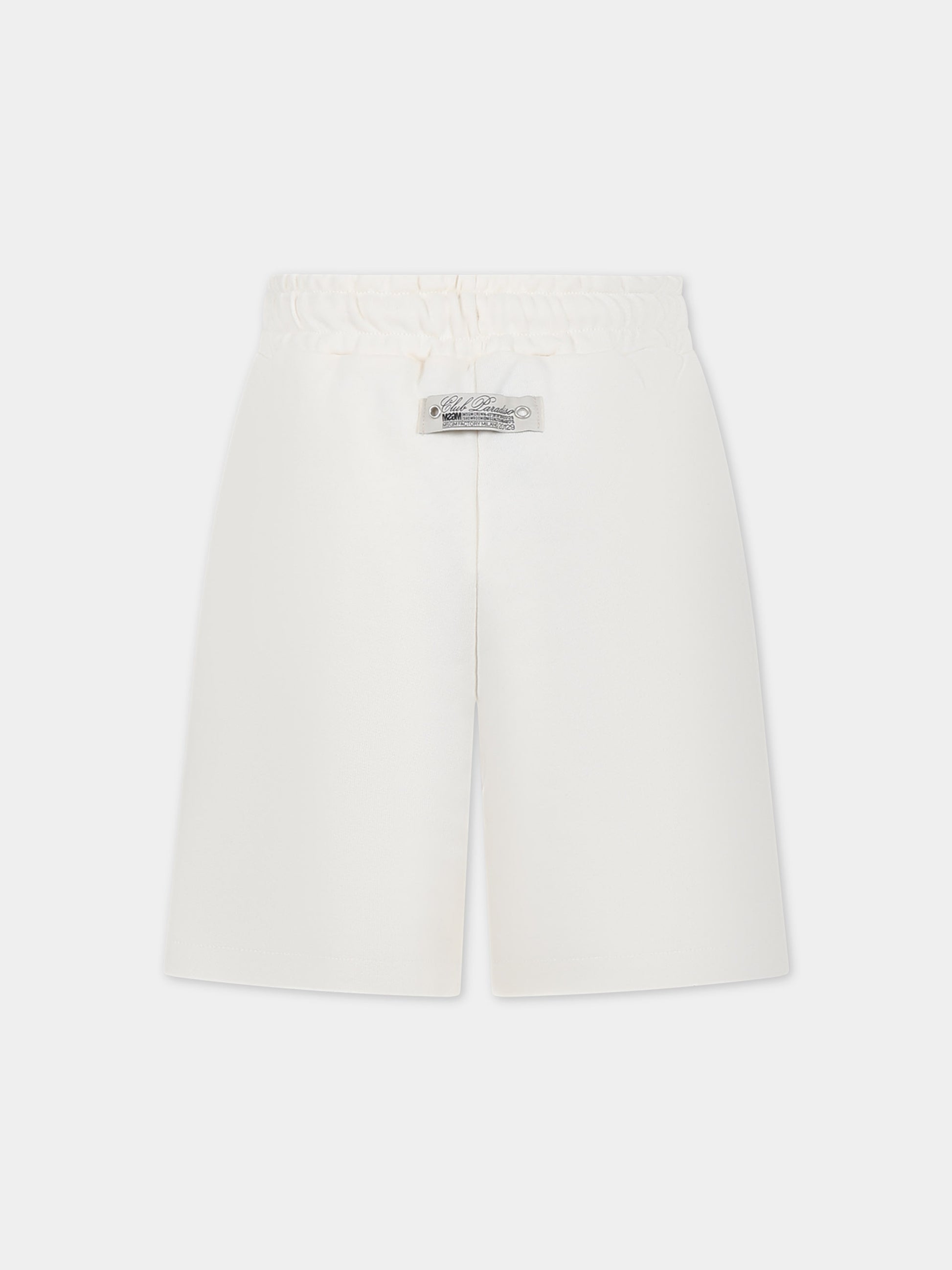 Shorts avorio per bambino con logo,Msgm Kids,S4MSJBBE268 013