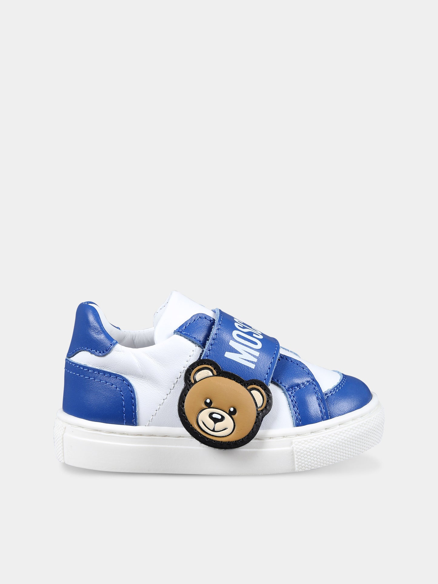 Sneakers azzurre per bambino con Teddy Bear,Moschino Kids,77341 3