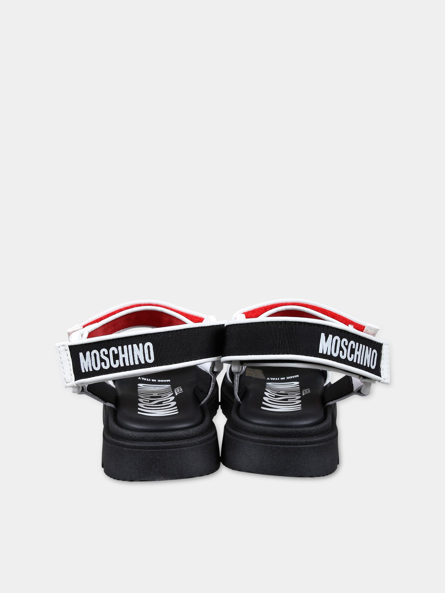 Sandali neri per bambino con logo,Moschino Kids,77395 2