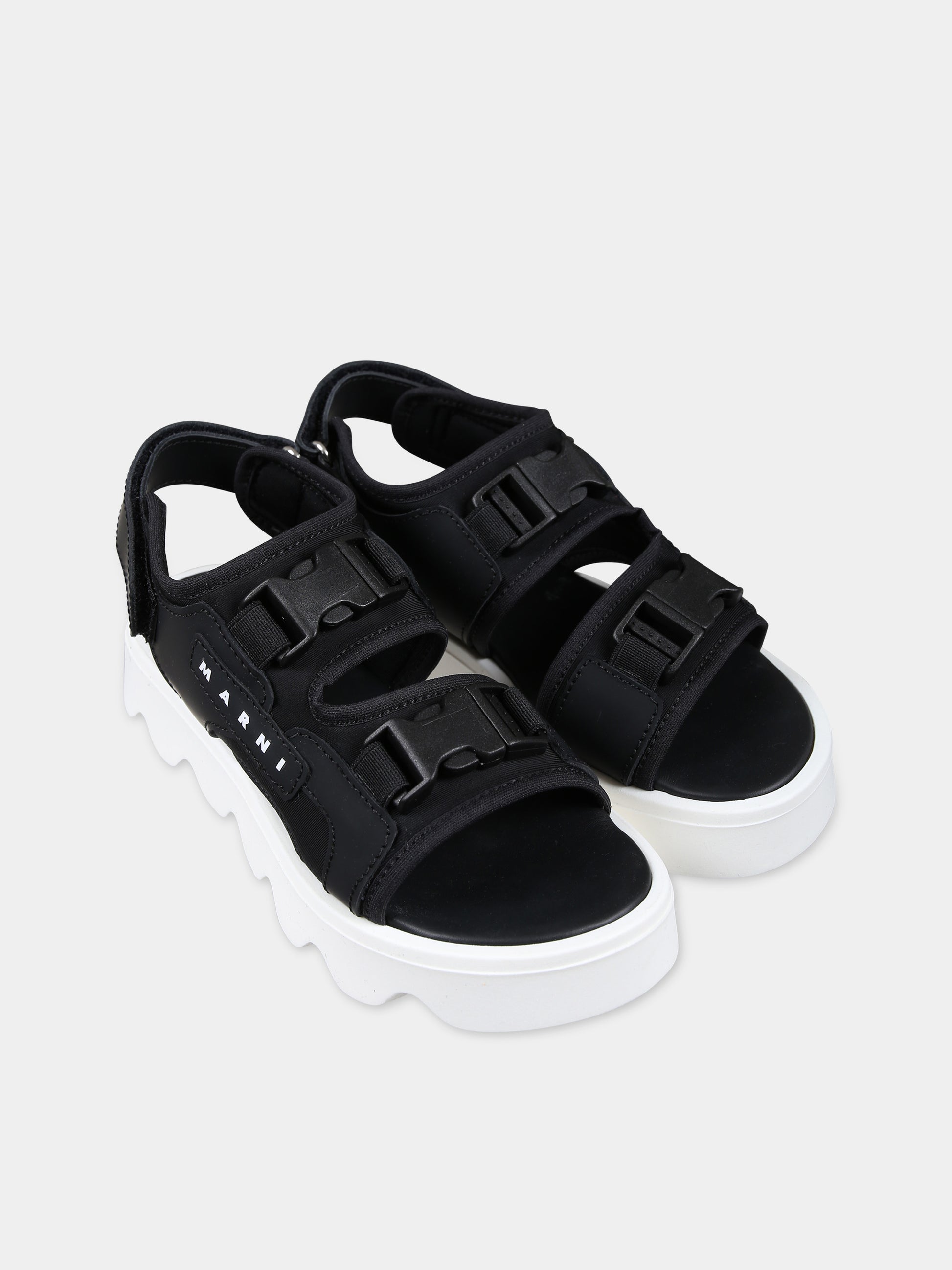 Sandali neri per bambina con logo,Marni Kids,76704 2