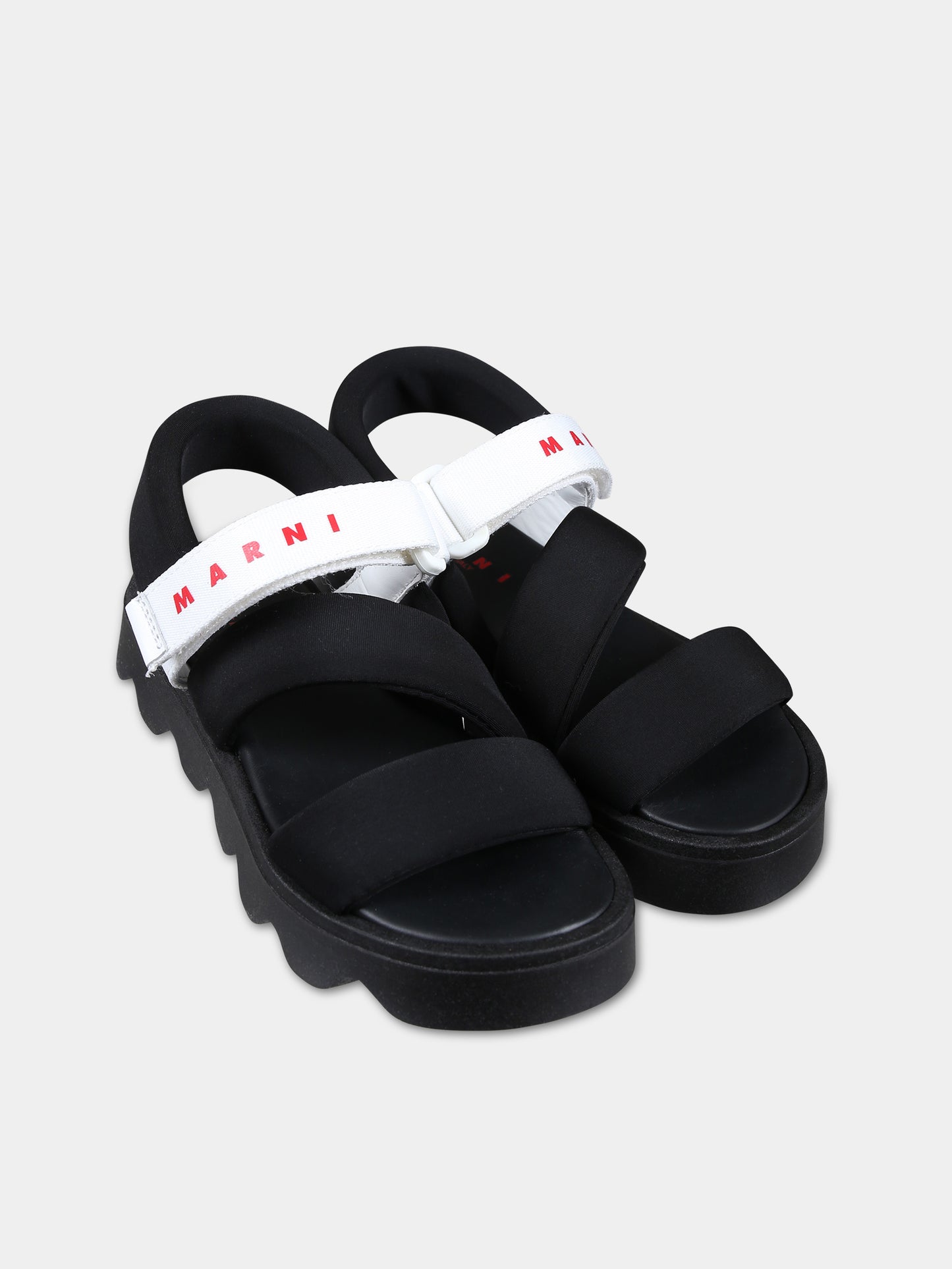 Sandali neri per bambina con logo,Marni Kids,76702 2