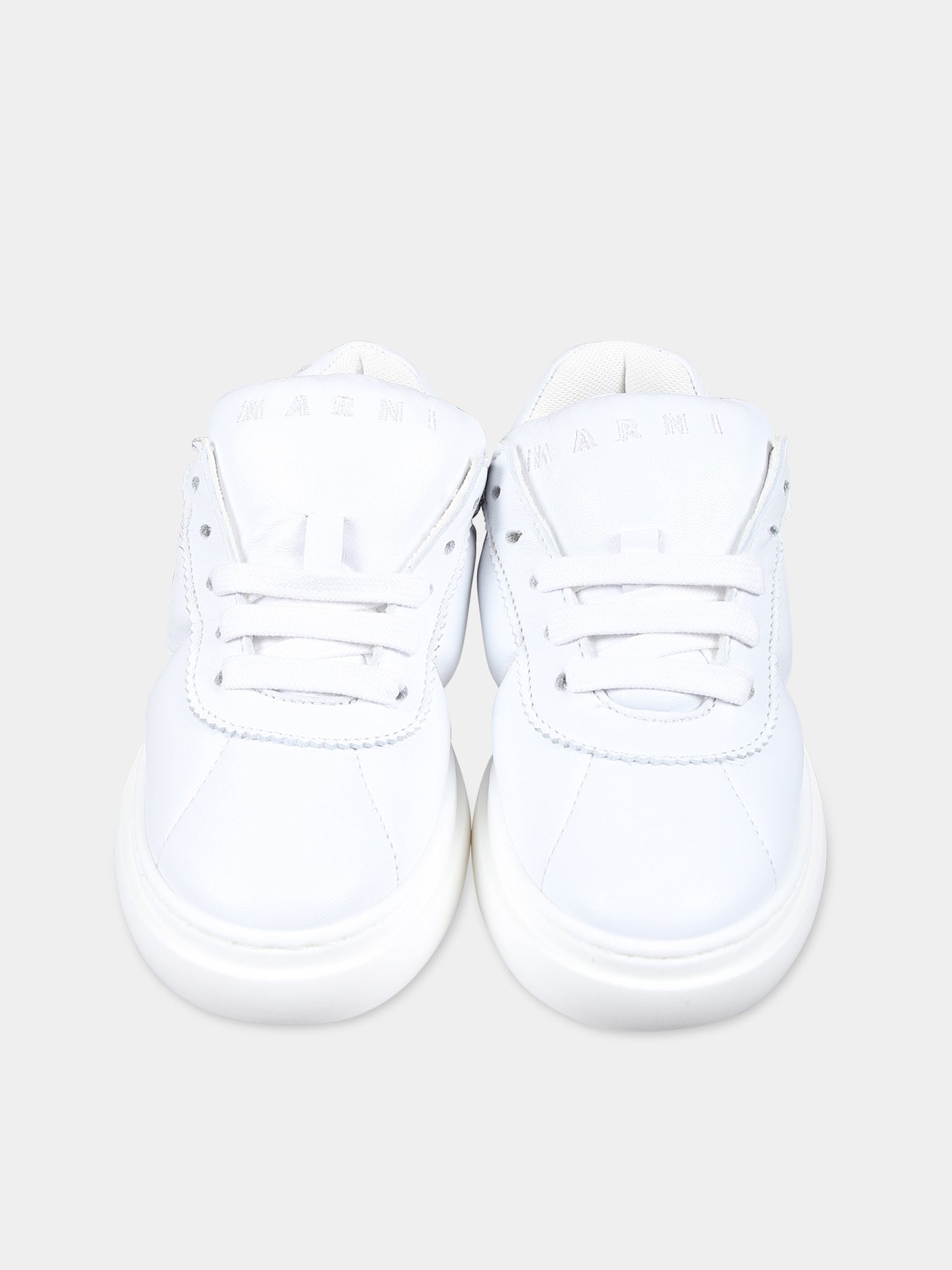Sneakers bianche per bambina con logo,Marni Kids,76723 1