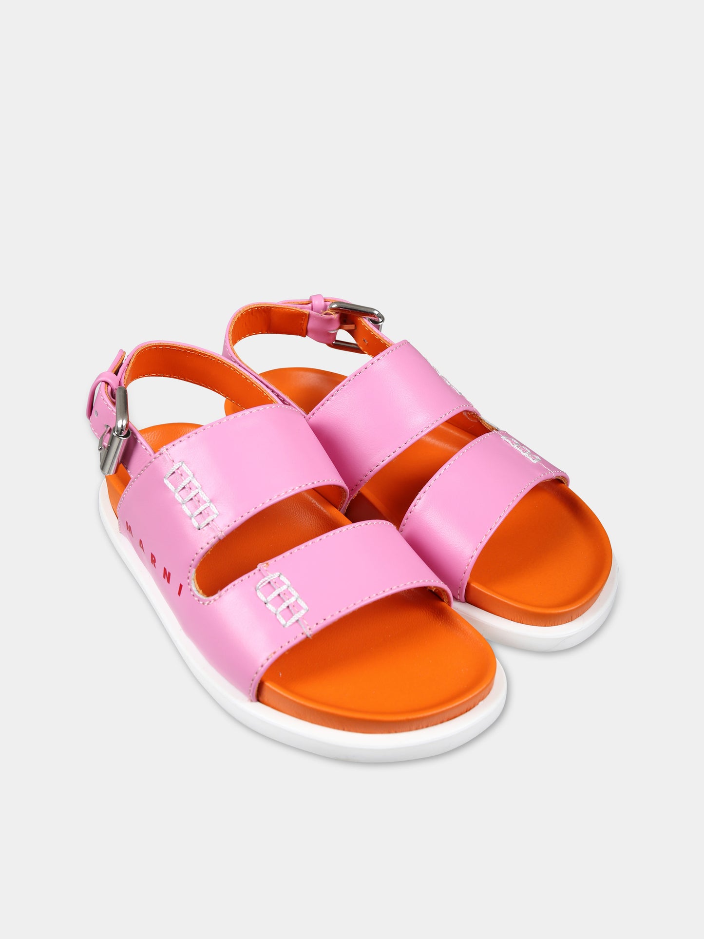 Sandali rosa per bambina con logo,Marni Kids,76715 1