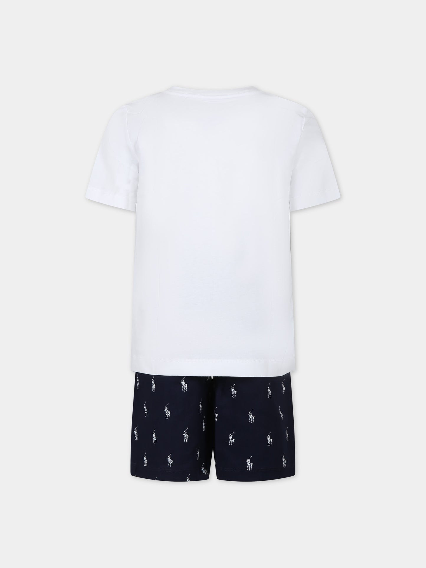 Pigiama blu per bambino con cavallino,Ralph Lauren Kids,24SMRL9P0141 BCV