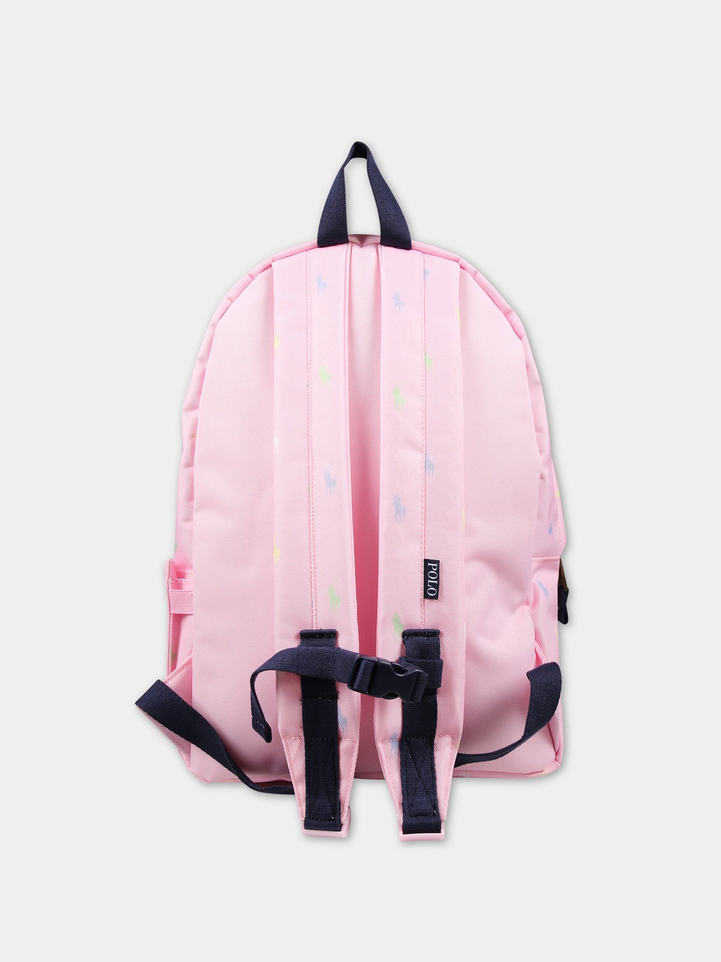 Zaino rosa per bambina con logo all-over,Ralph Lauren Kids,24SMRL9AR048 ADG