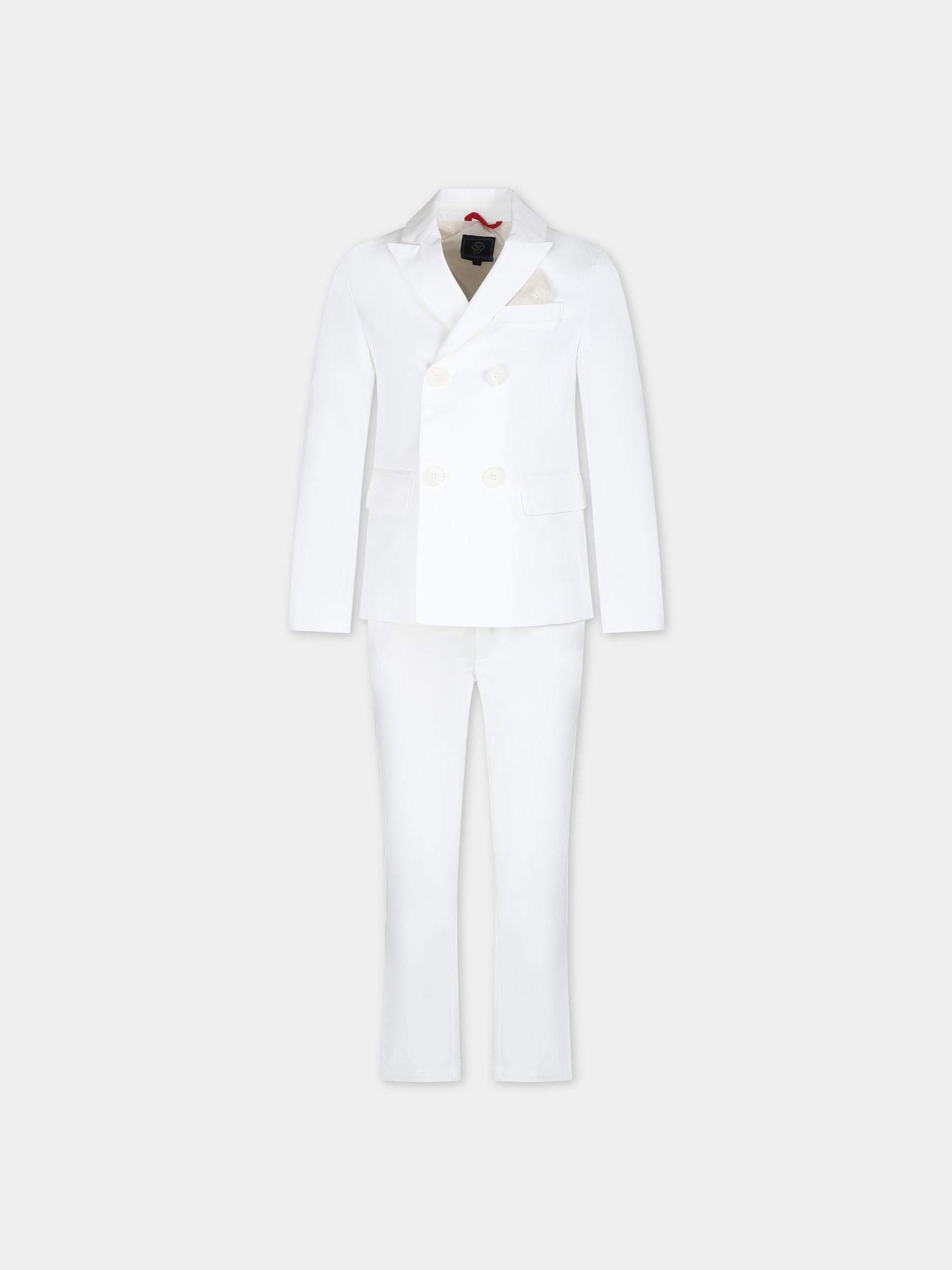 Completo bianco per bambino,Fay Kids,FU3P40 G0019 101