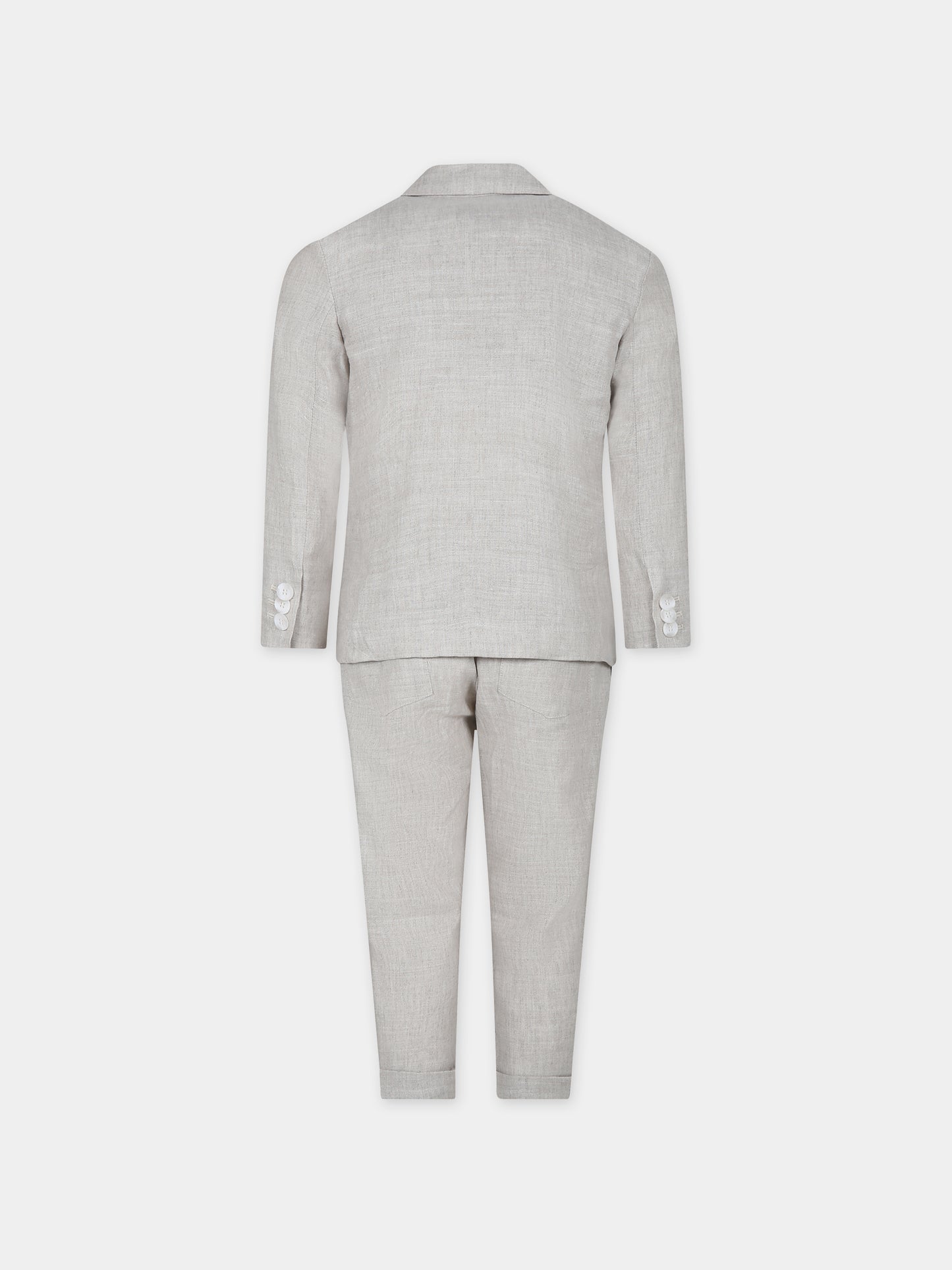 Completo beige per bambino con logo,Fay Kids,FU3P20 I0215 166