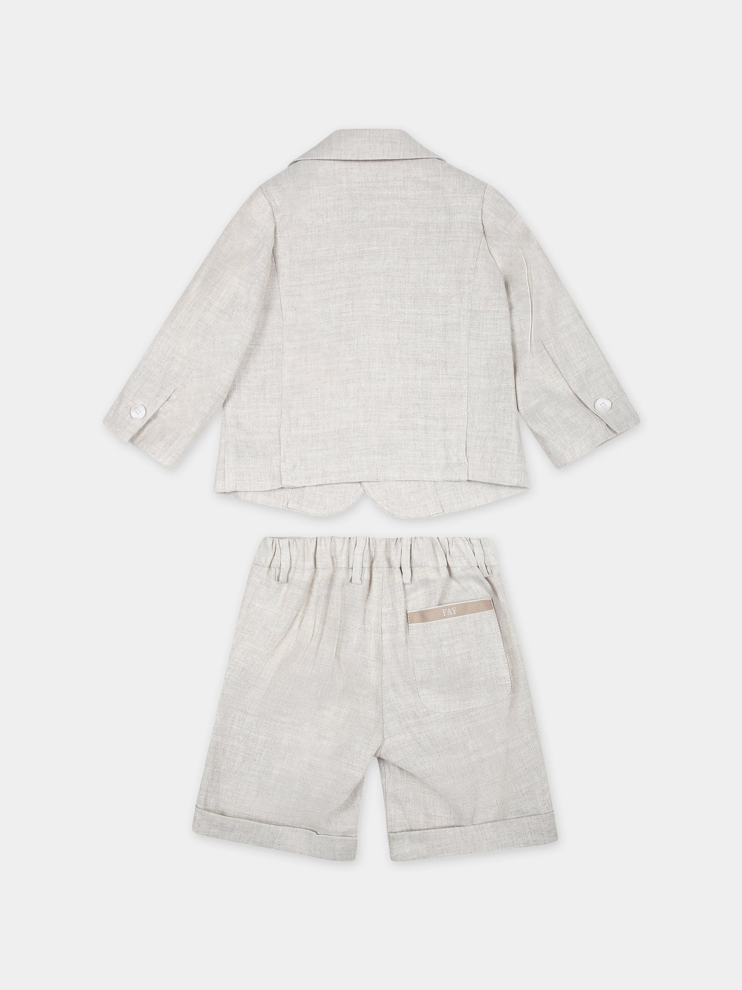 Completo beige per neonato con logo,Fay Kids,FU3520 I0215 166