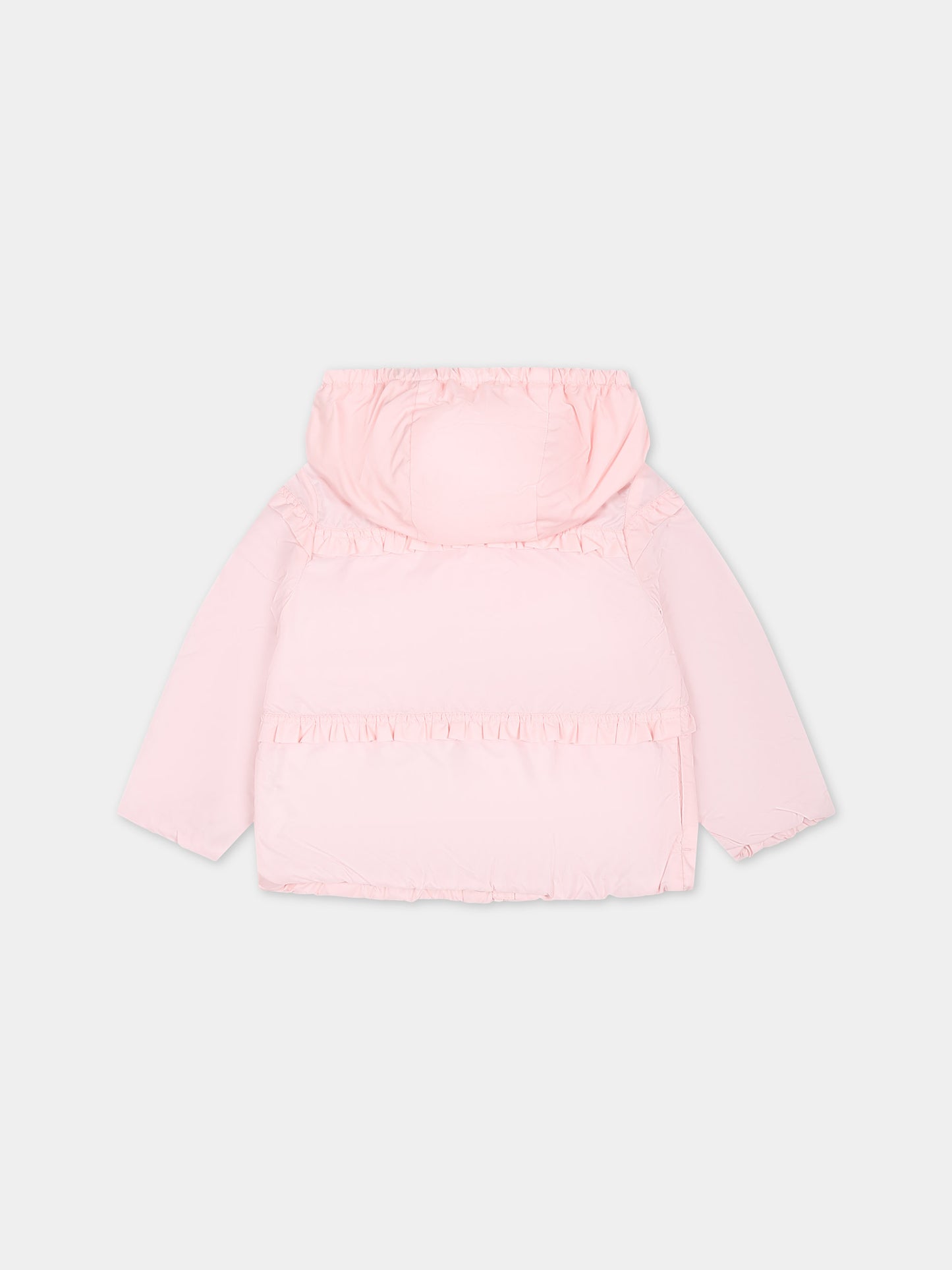 Giacca a vento Hiti rosa per neonata con logo,Moncler Kids,951 1A00043 5968E 50N