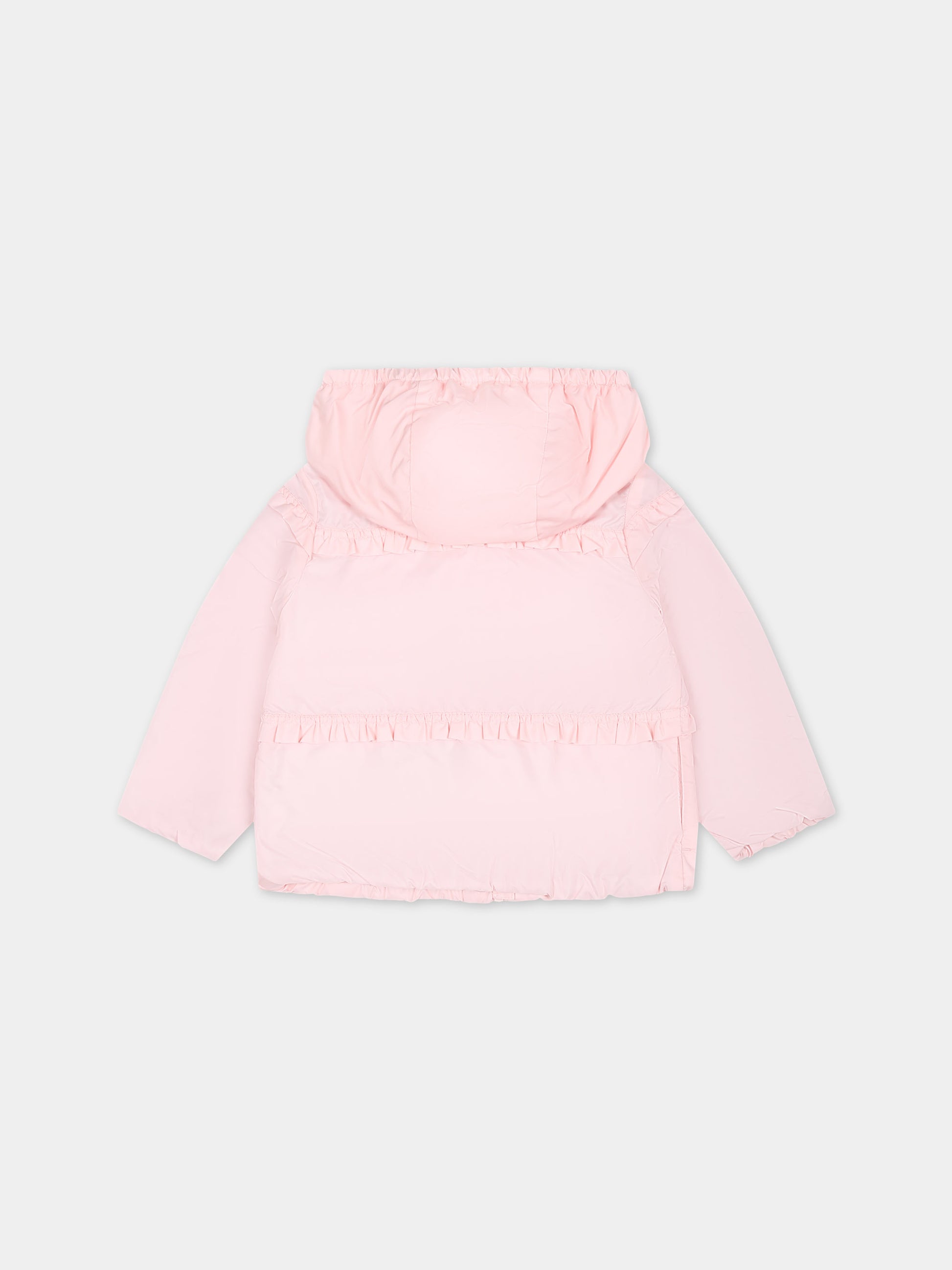 Giacca a vento Hiti rosa per neonata con logo,Moncler Kids,951 1A00043 5968E 50N