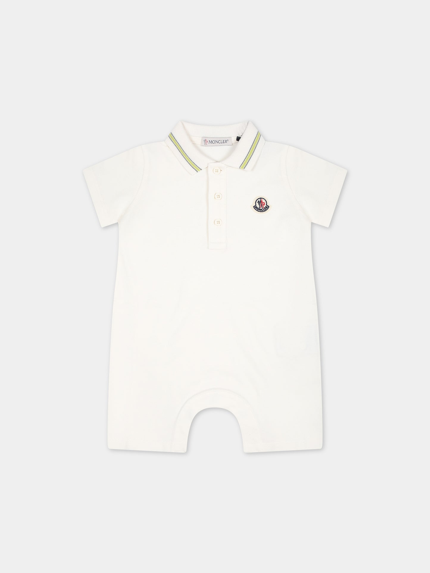 Pagliaccetto bianco per neonati con logo,Moncler Kids,951 8L00011 8496F F80